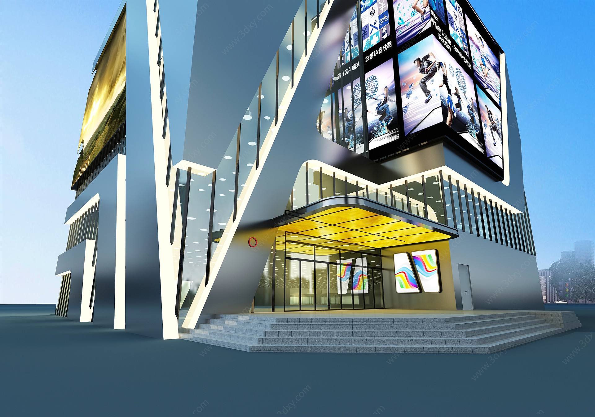 现代建筑外观商业中心3D模型