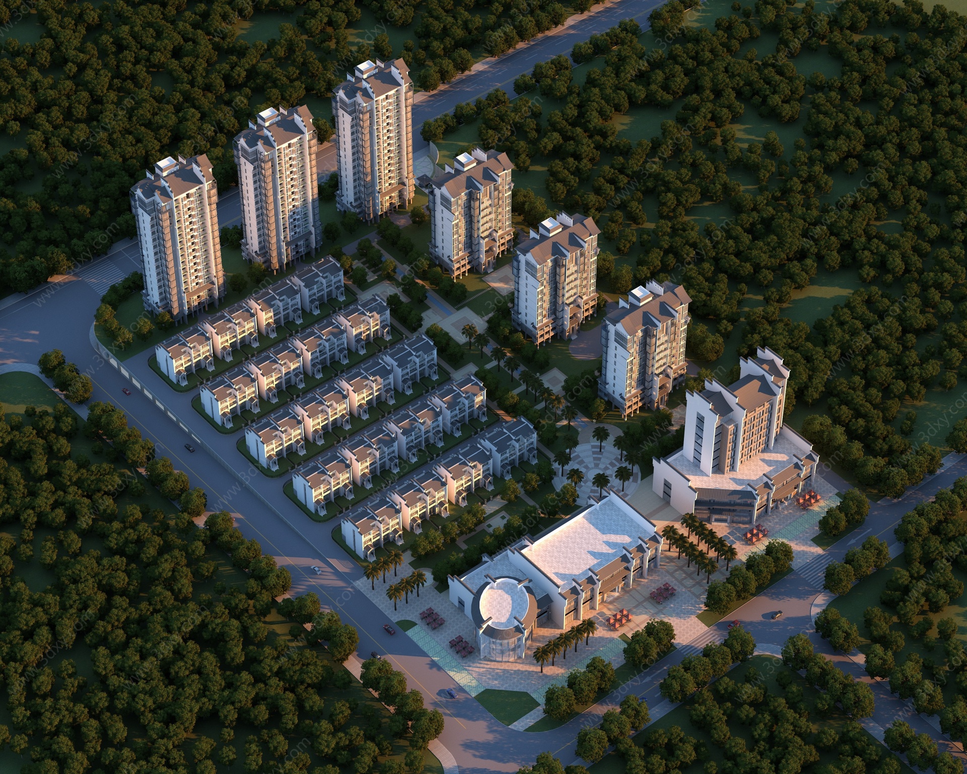 中式徽派住宅小区3D模型