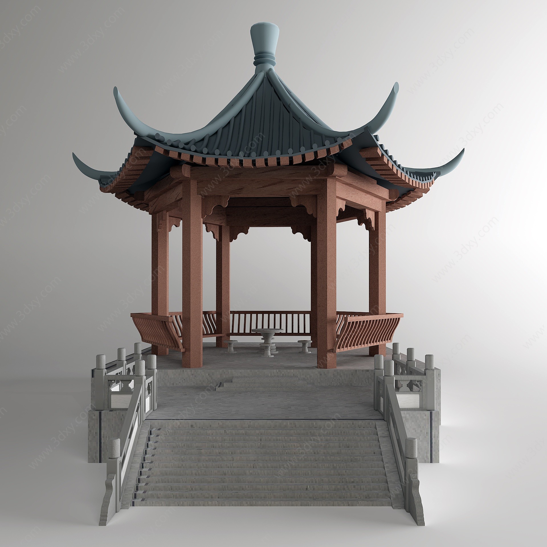 新中式亭子3D模型