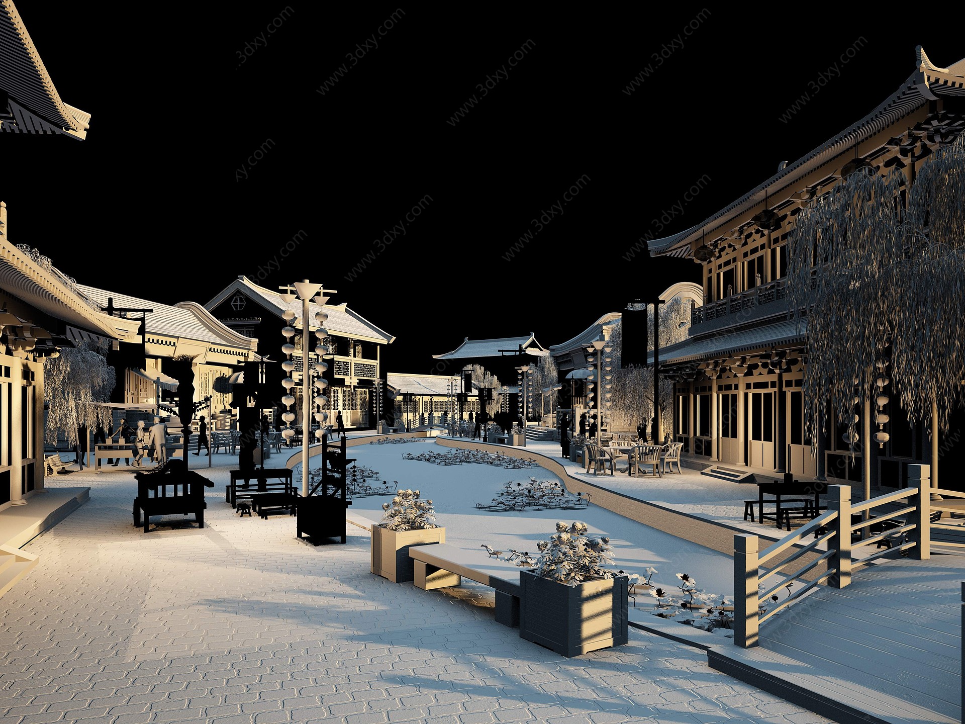 古建商业街3D模型
