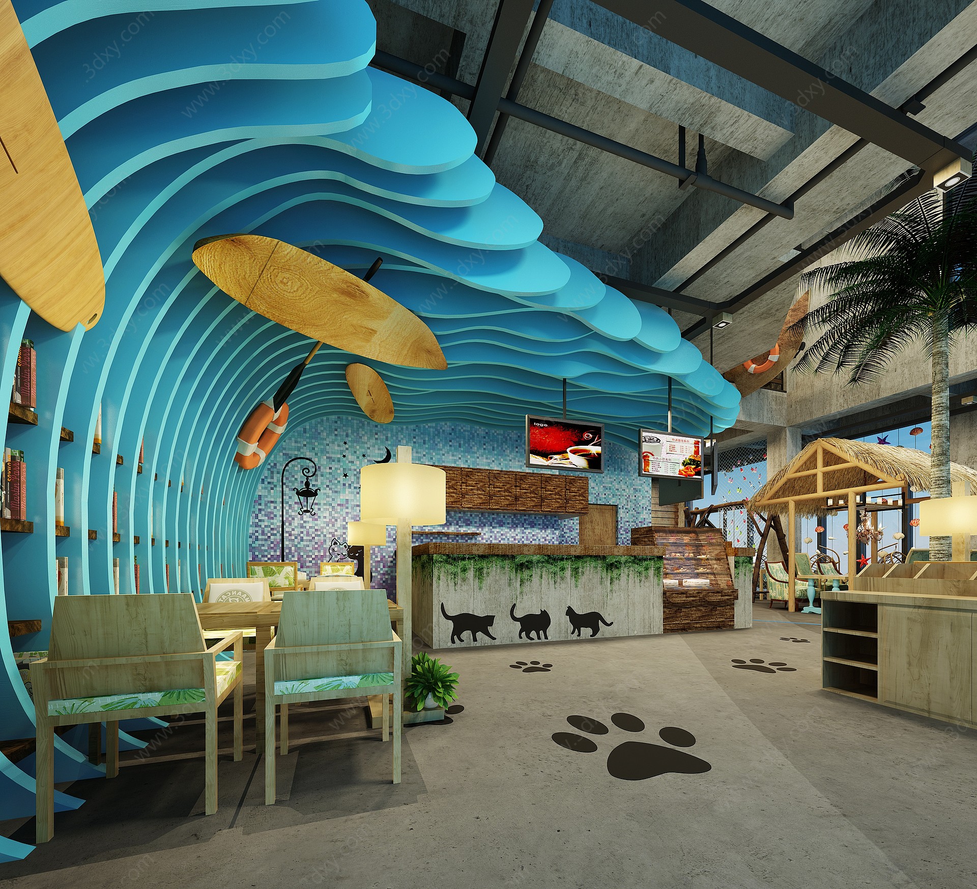 北欧三亚海风咖啡厅3D模型
