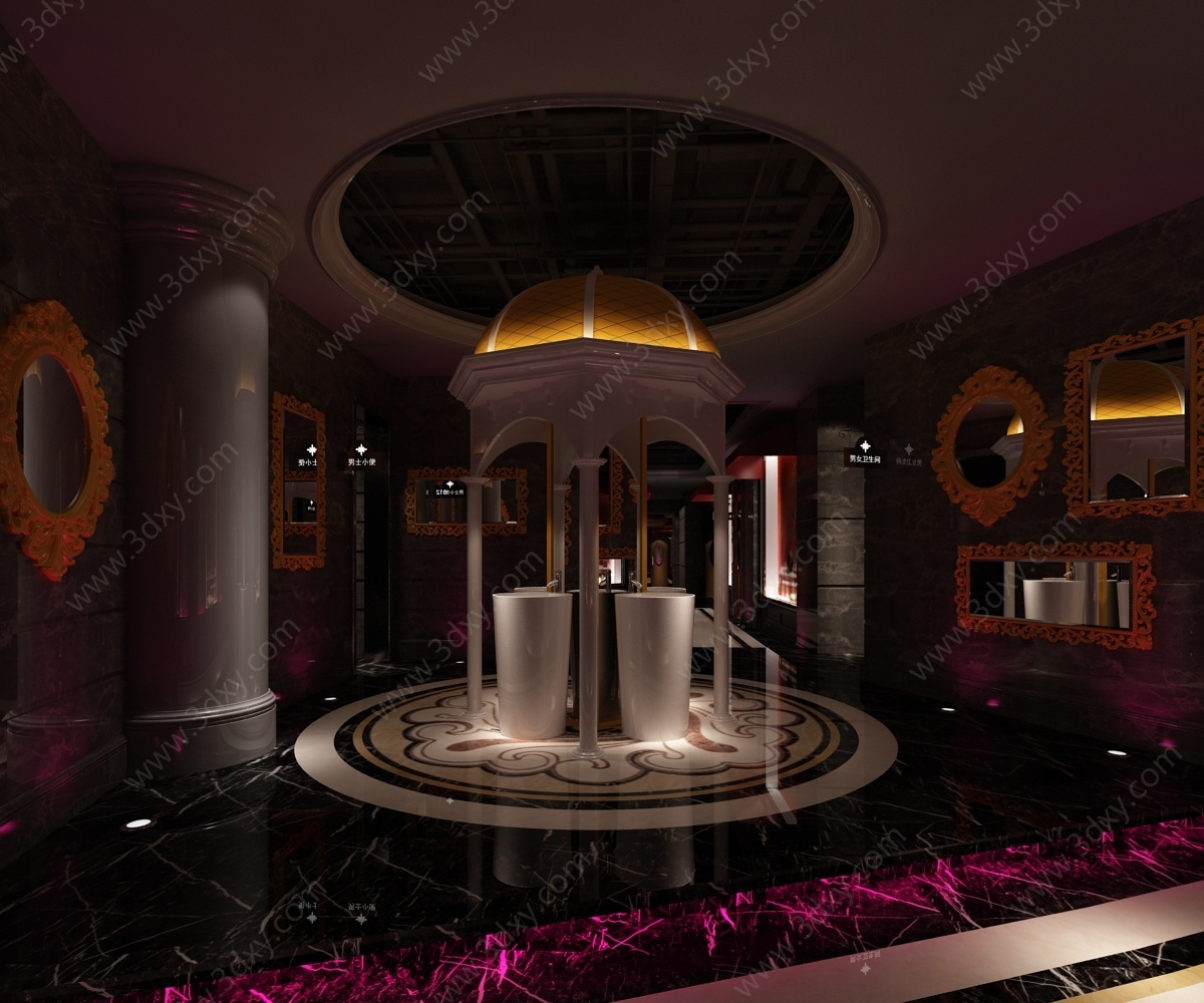 卫生间酒店豪华洗手间3D模型