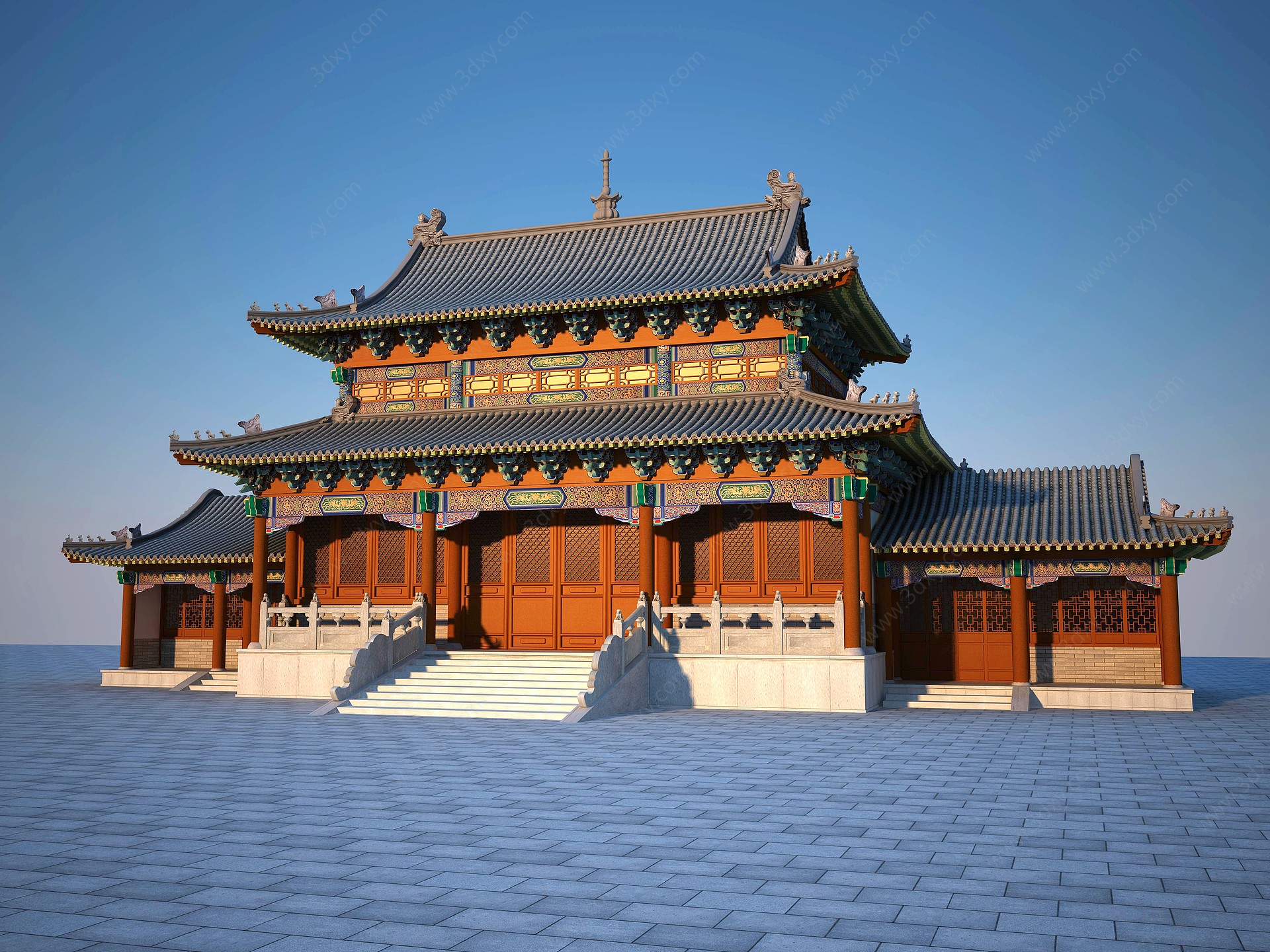 中式古建大殿3D模型