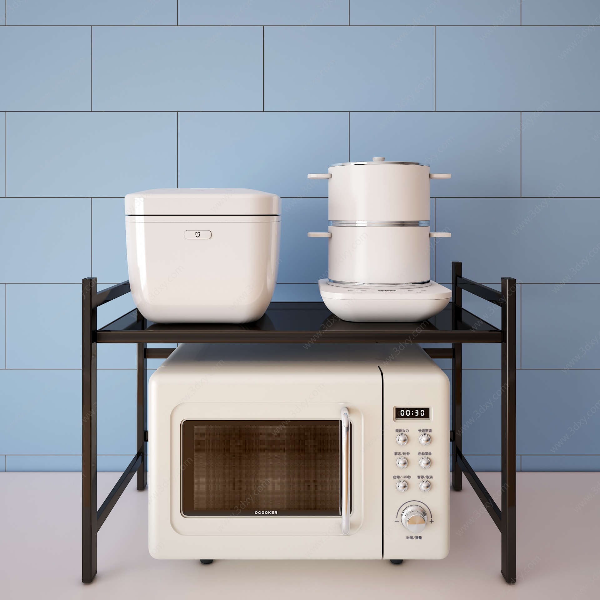 现代厨房家用电器3D模型