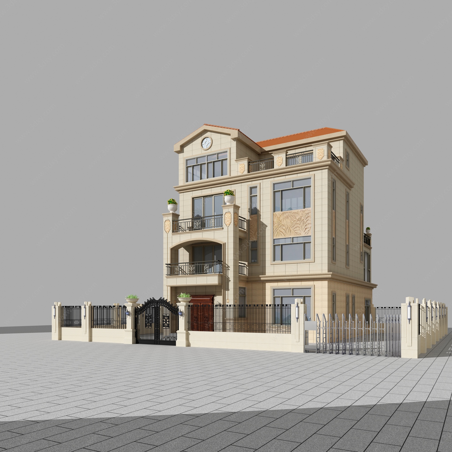 欧式别墅外观3D模型