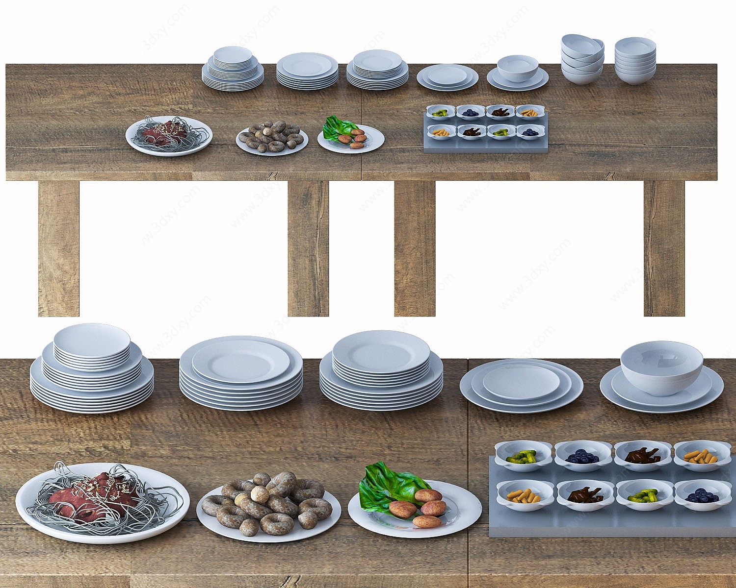 简欧餐具组合3D模型