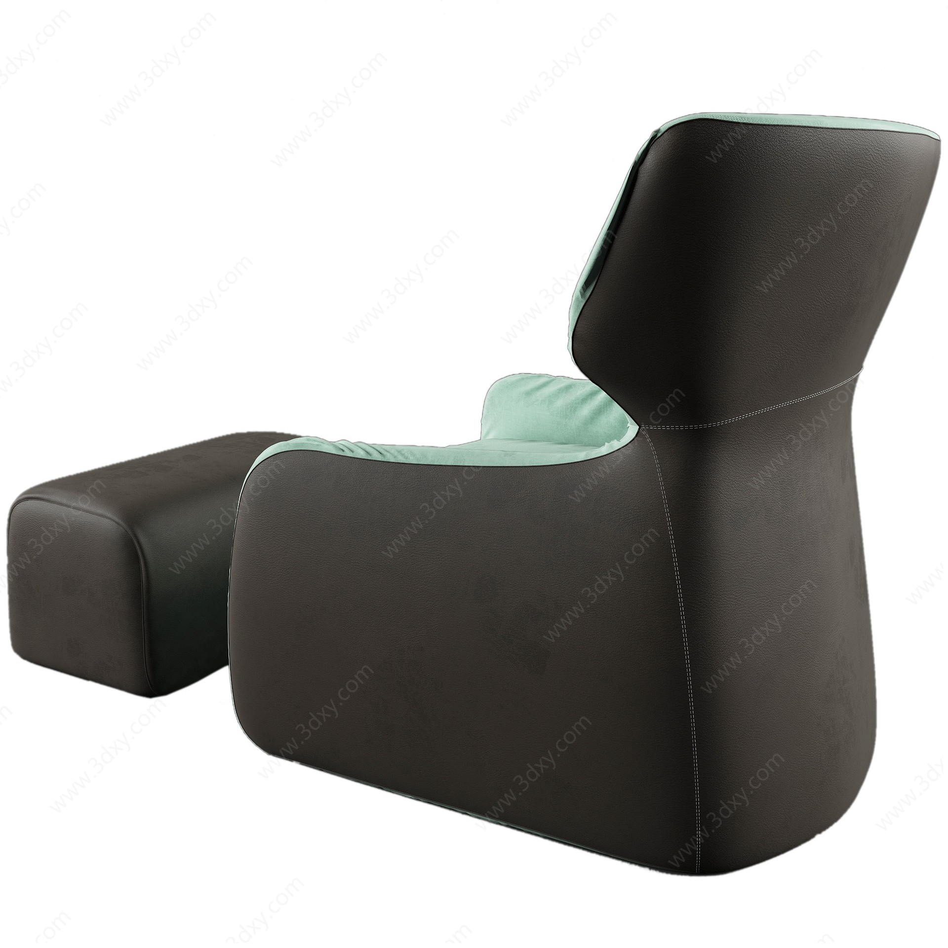 现代单人沙发凳3D模型