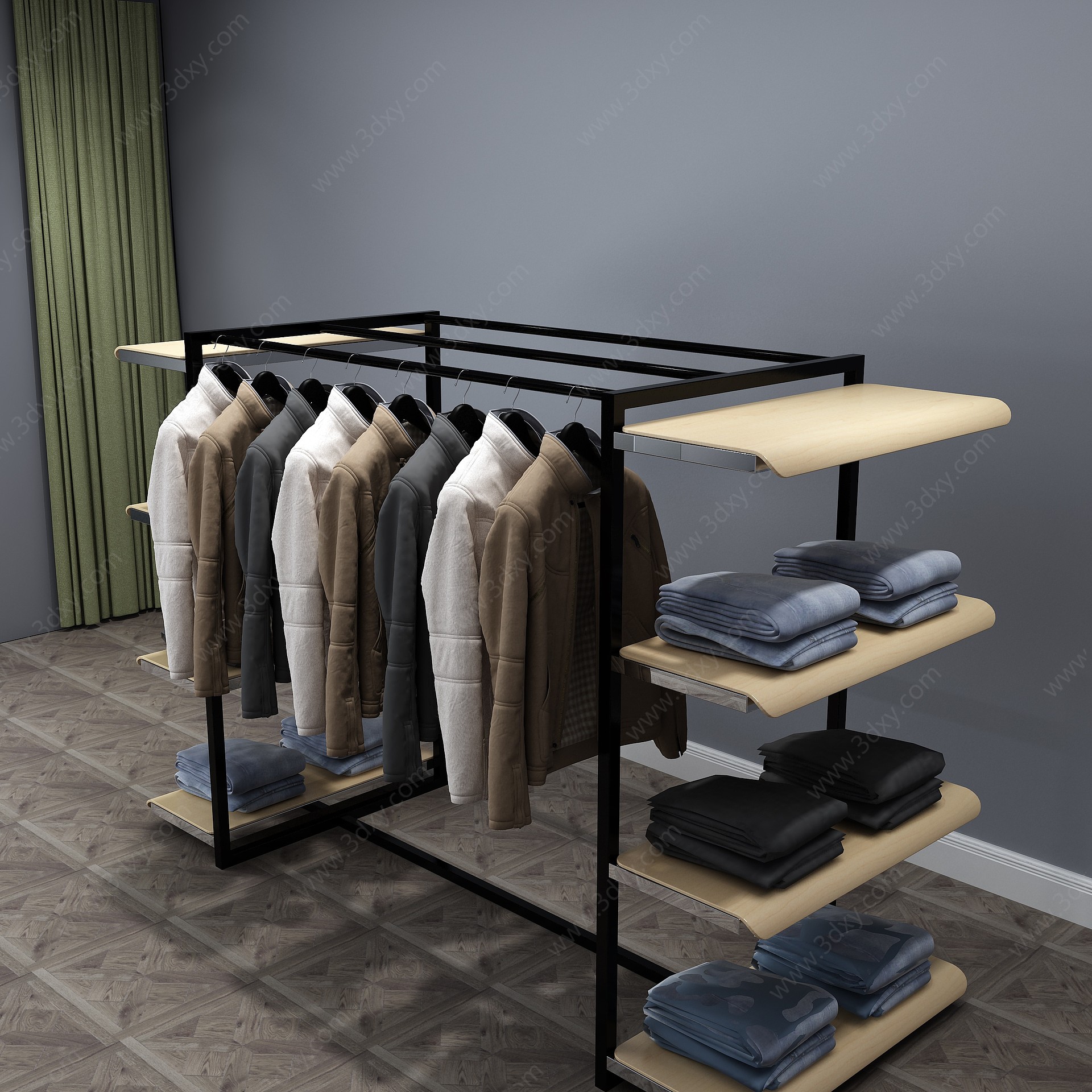 现代衣服衣架衣柜3D模型