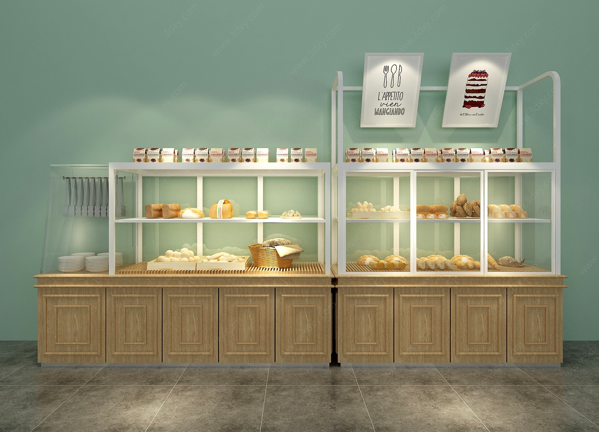 现代货柜面包3D模型
