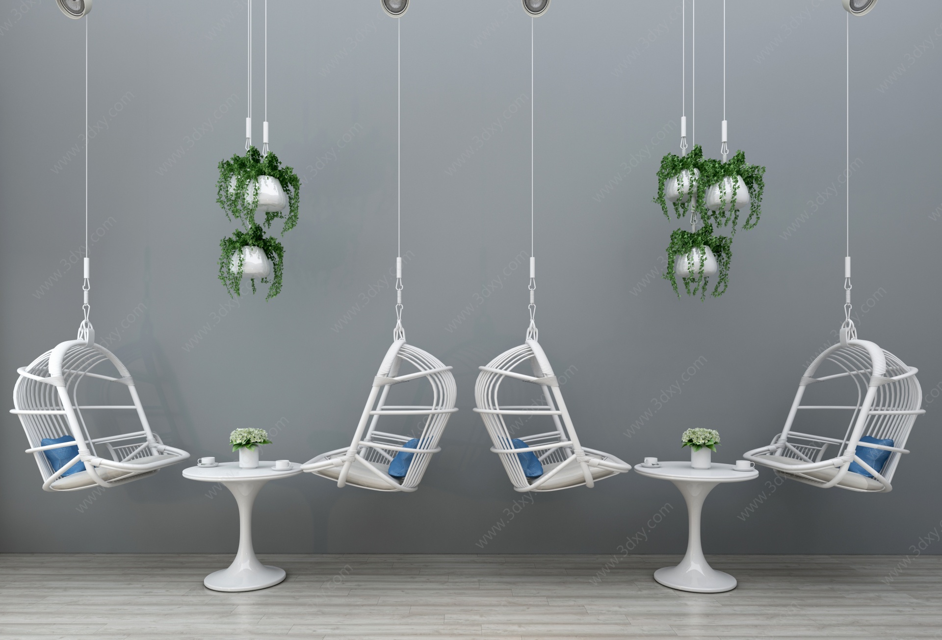 现代休闲吊椅茶几3D模型