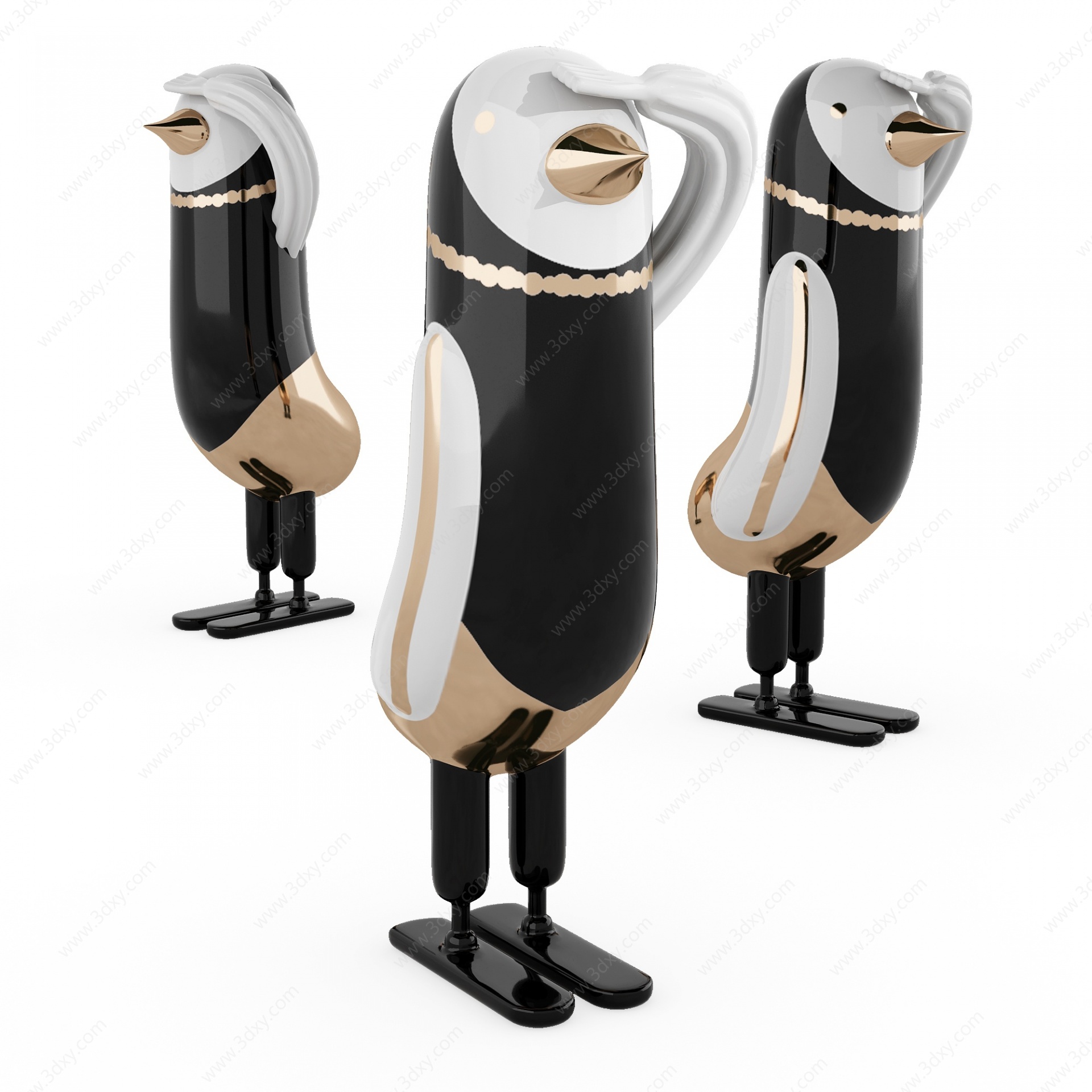 企鹅雕塑摆件艺术品3D模型