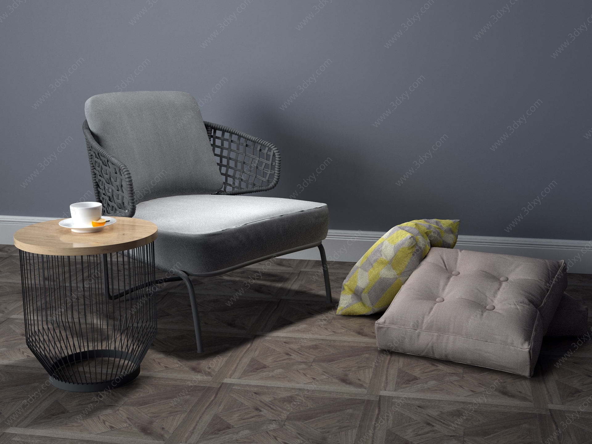 现代休闲桌休闲椅3D模型