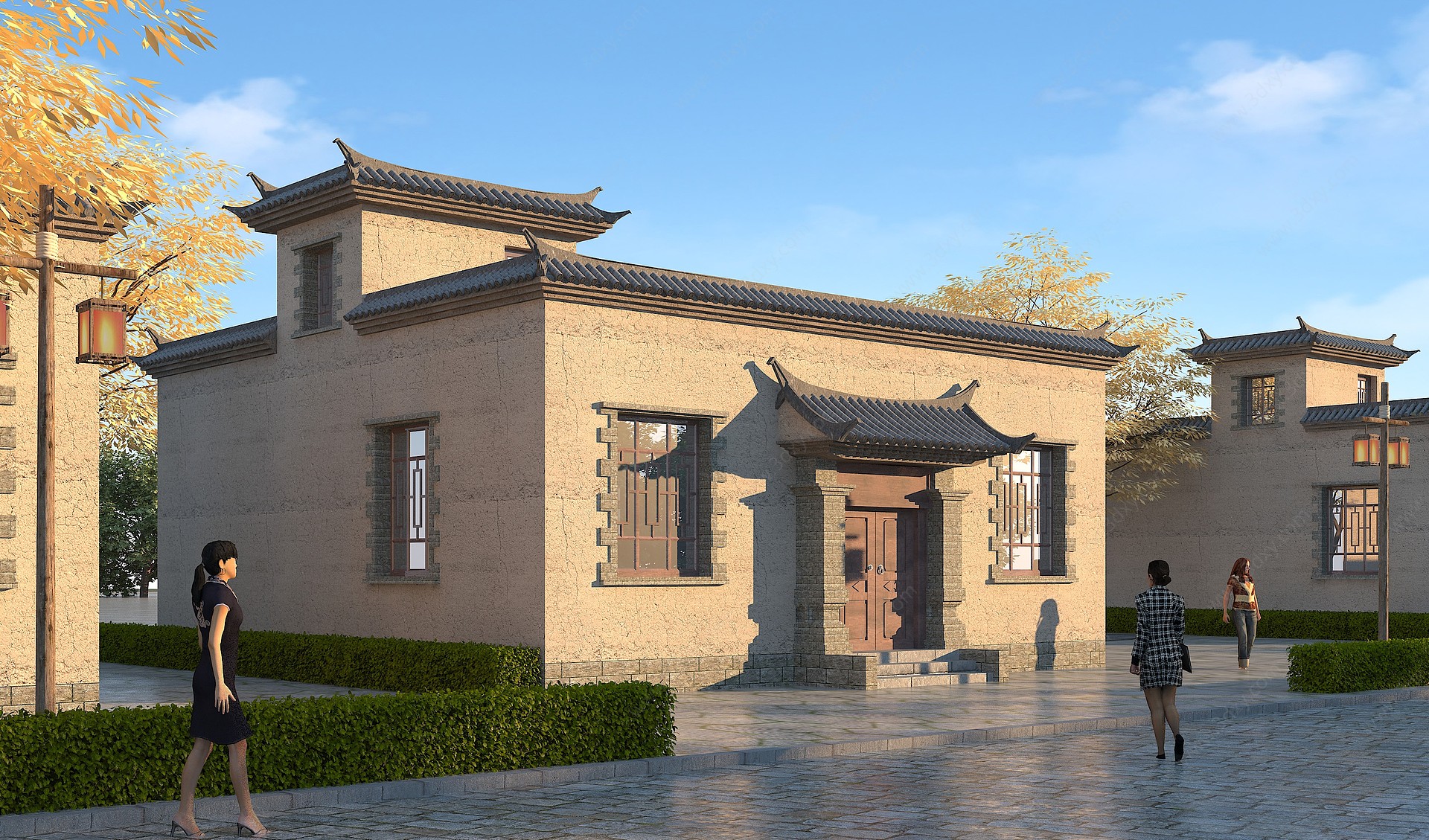 中式风格建筑民居3D模型
