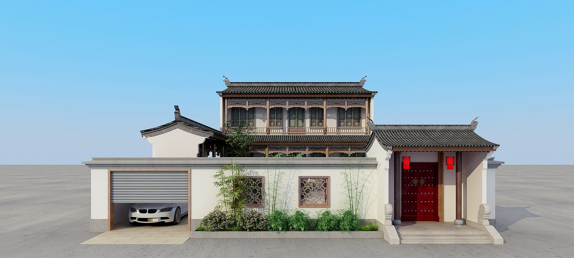 新中式别墅3D模型