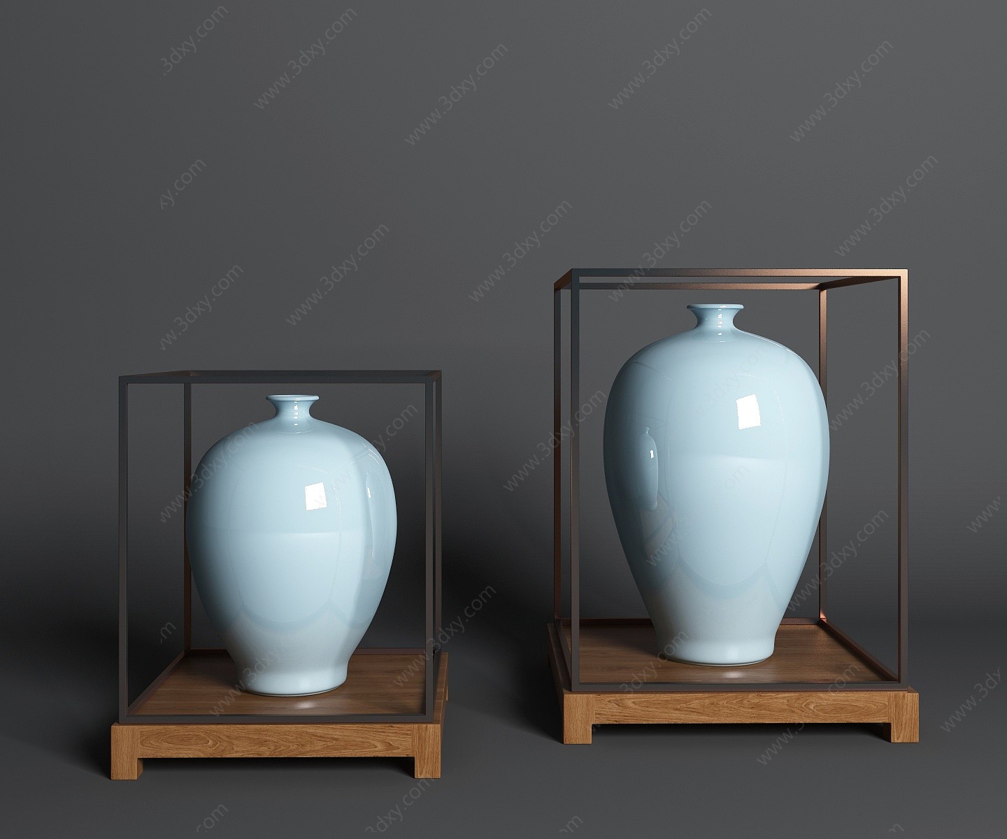 新中式瓷器摆件花瓶玉器3D模型