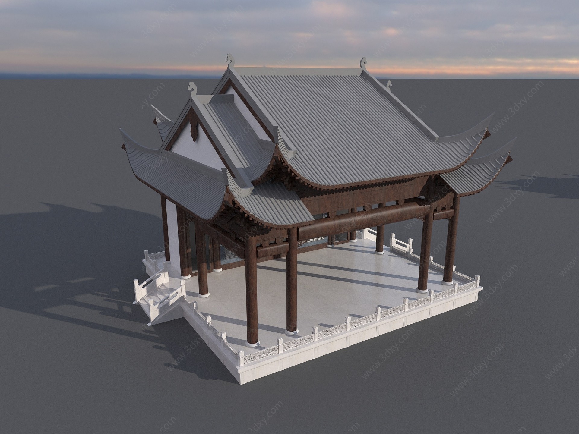 中式古戏楼3D模型