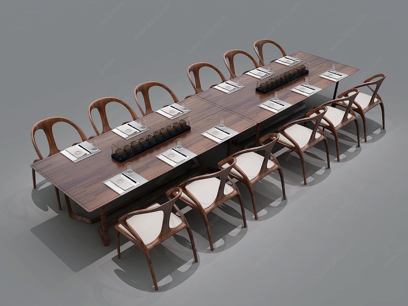 新中式会议桌3D模型