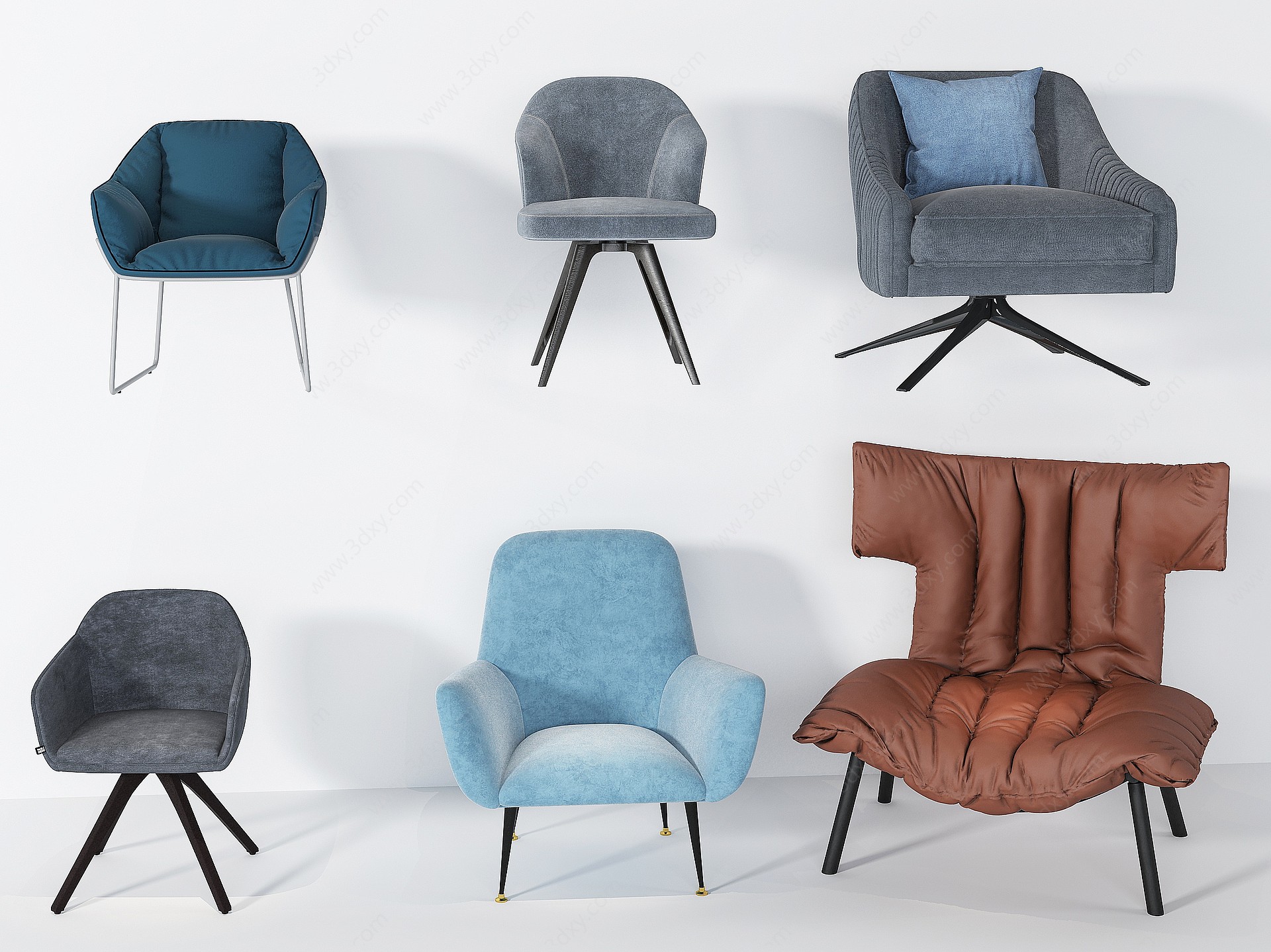 现代休闲椅椅子餐椅3D模型