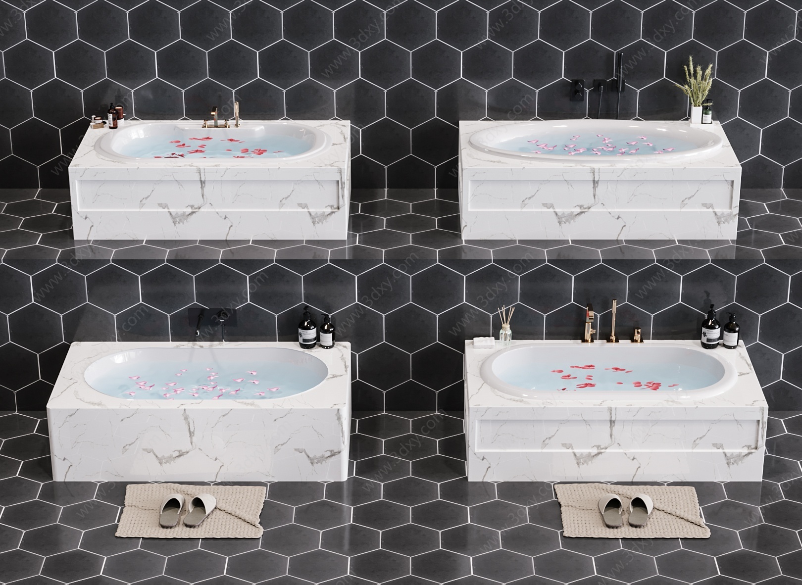 浴缸浴盆组合3D模型