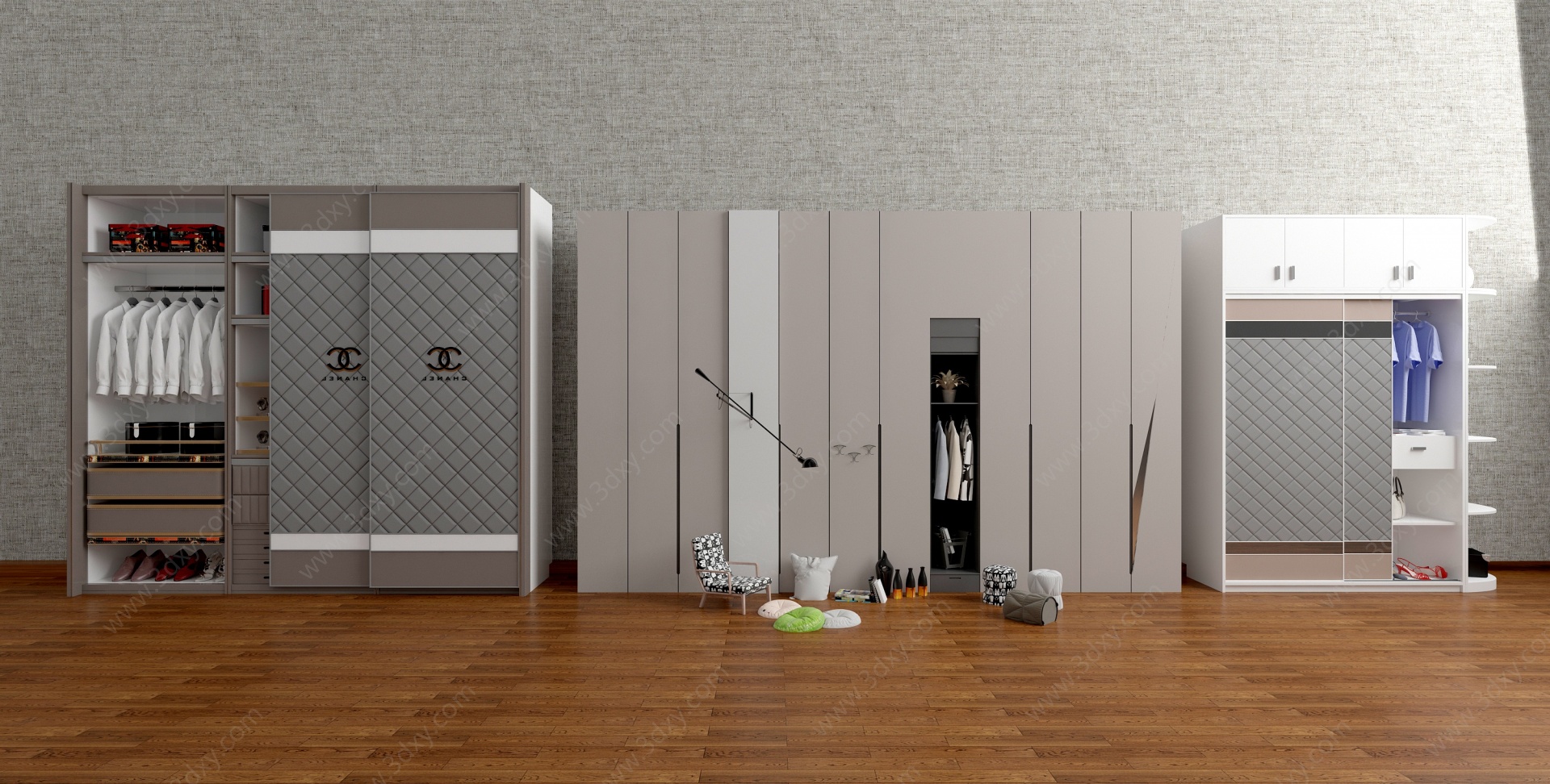 现代衣柜衣柜门3D模型