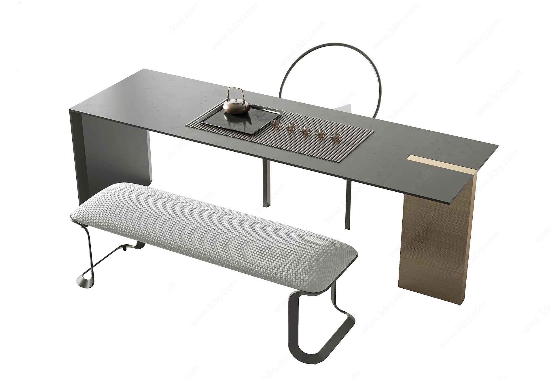 现代茶桌椅3D模型