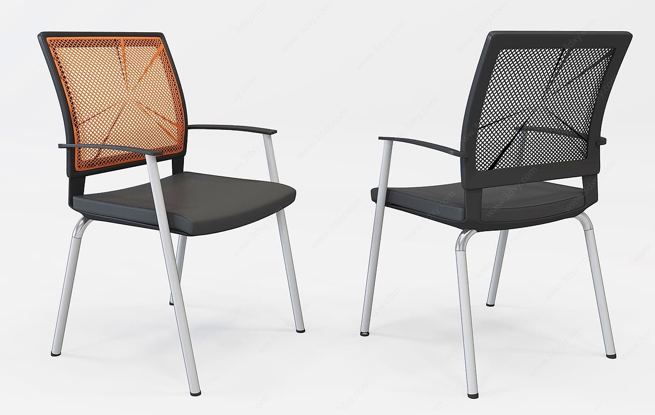 四脚办公会议椅教室椅子3D模型