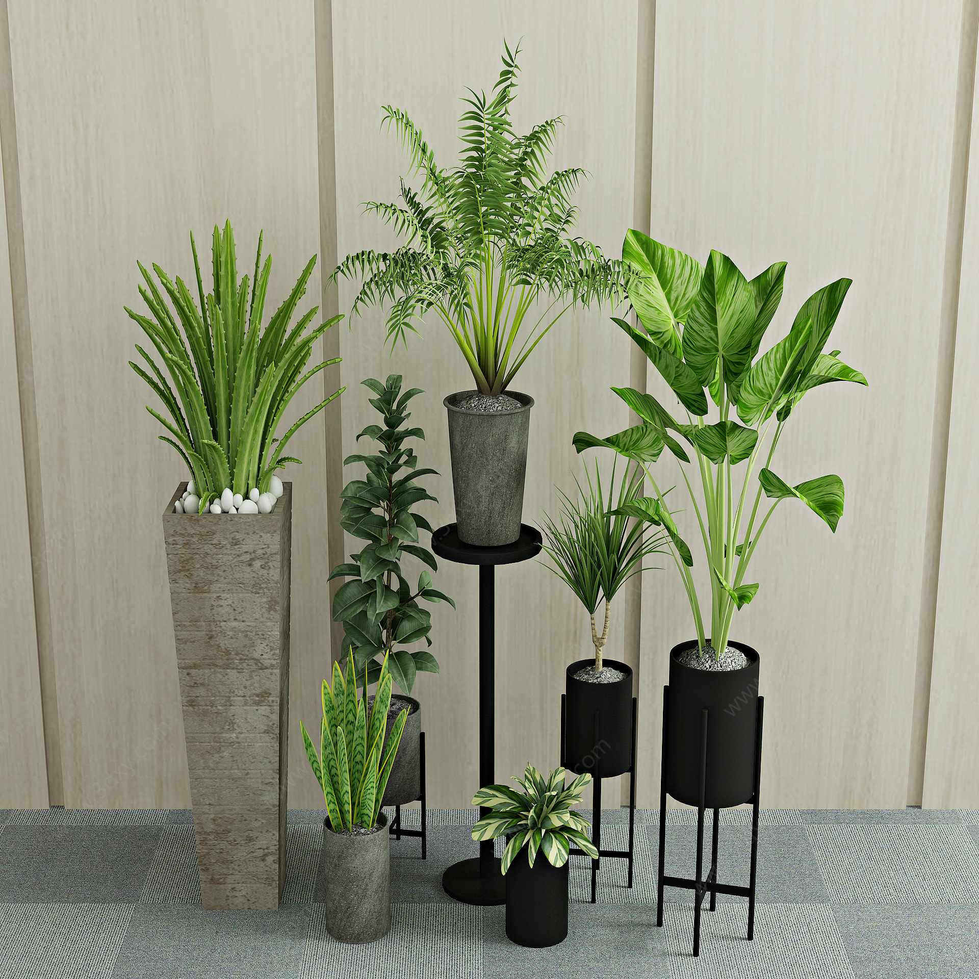 现代绿植盆栽植物3D模型