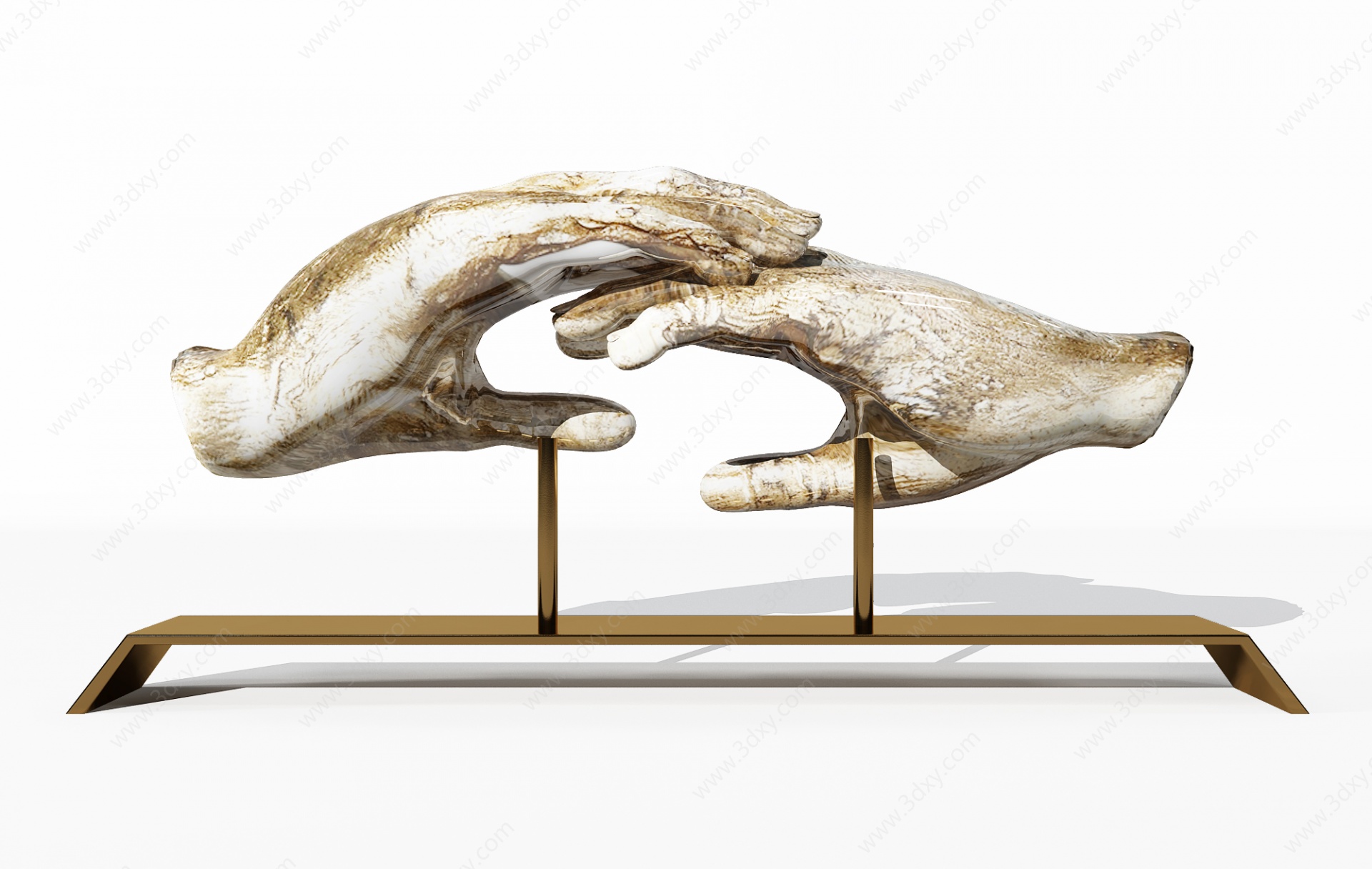 新中式手手臂雕塑摆件3D模型