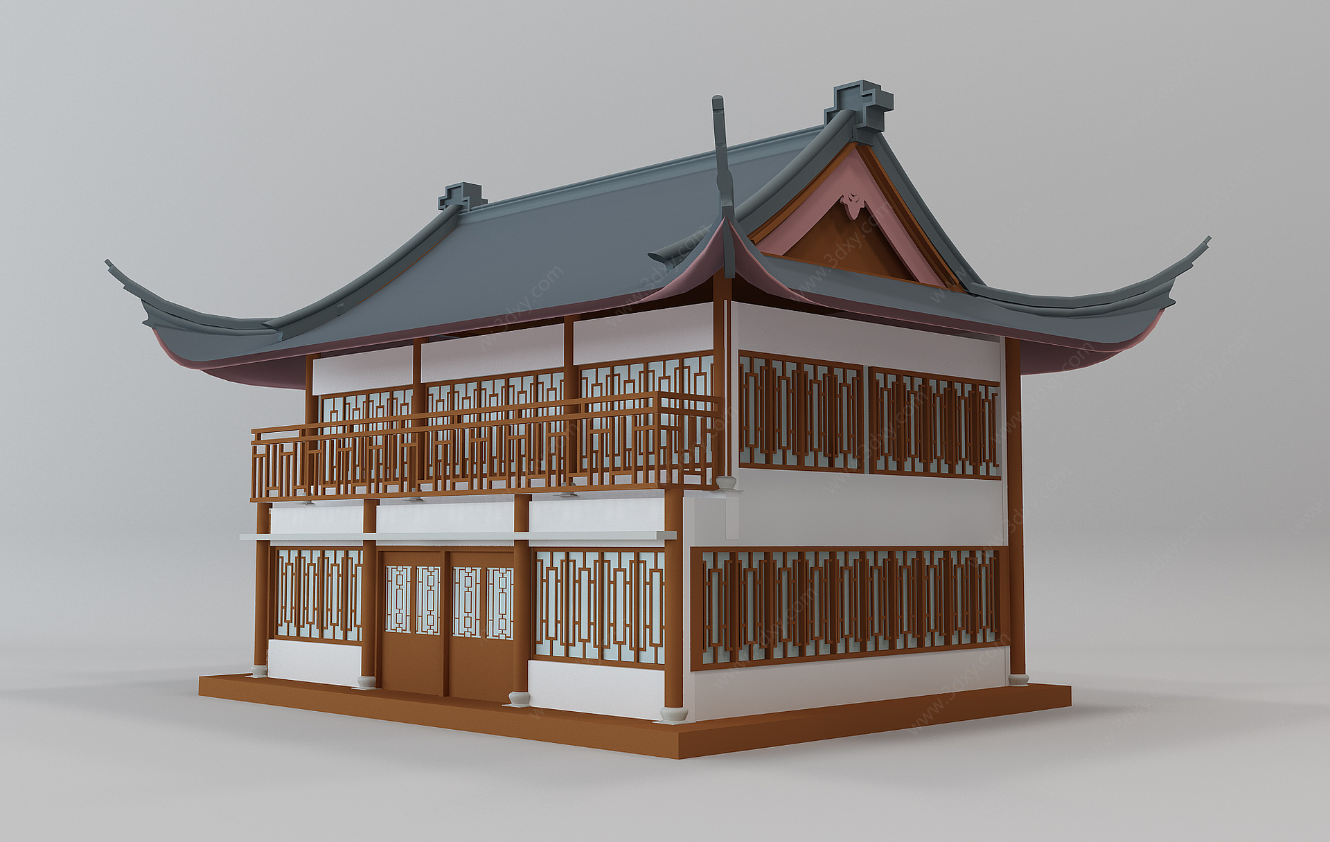 中式古建筑大殿3D模型