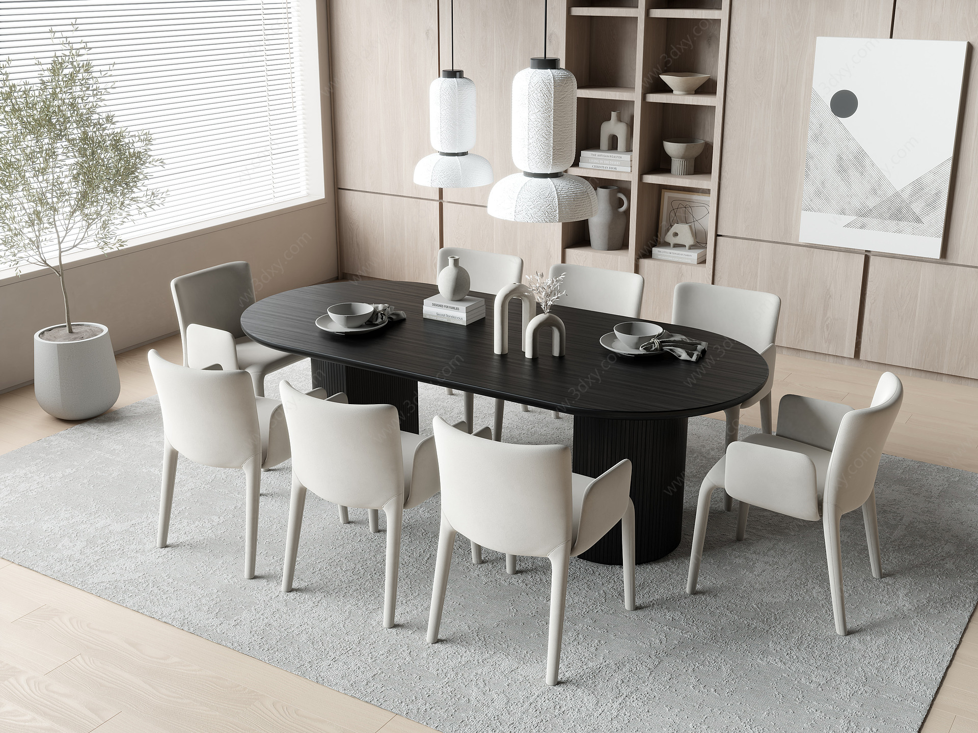 客厅客厅空间客餐厅3D模型