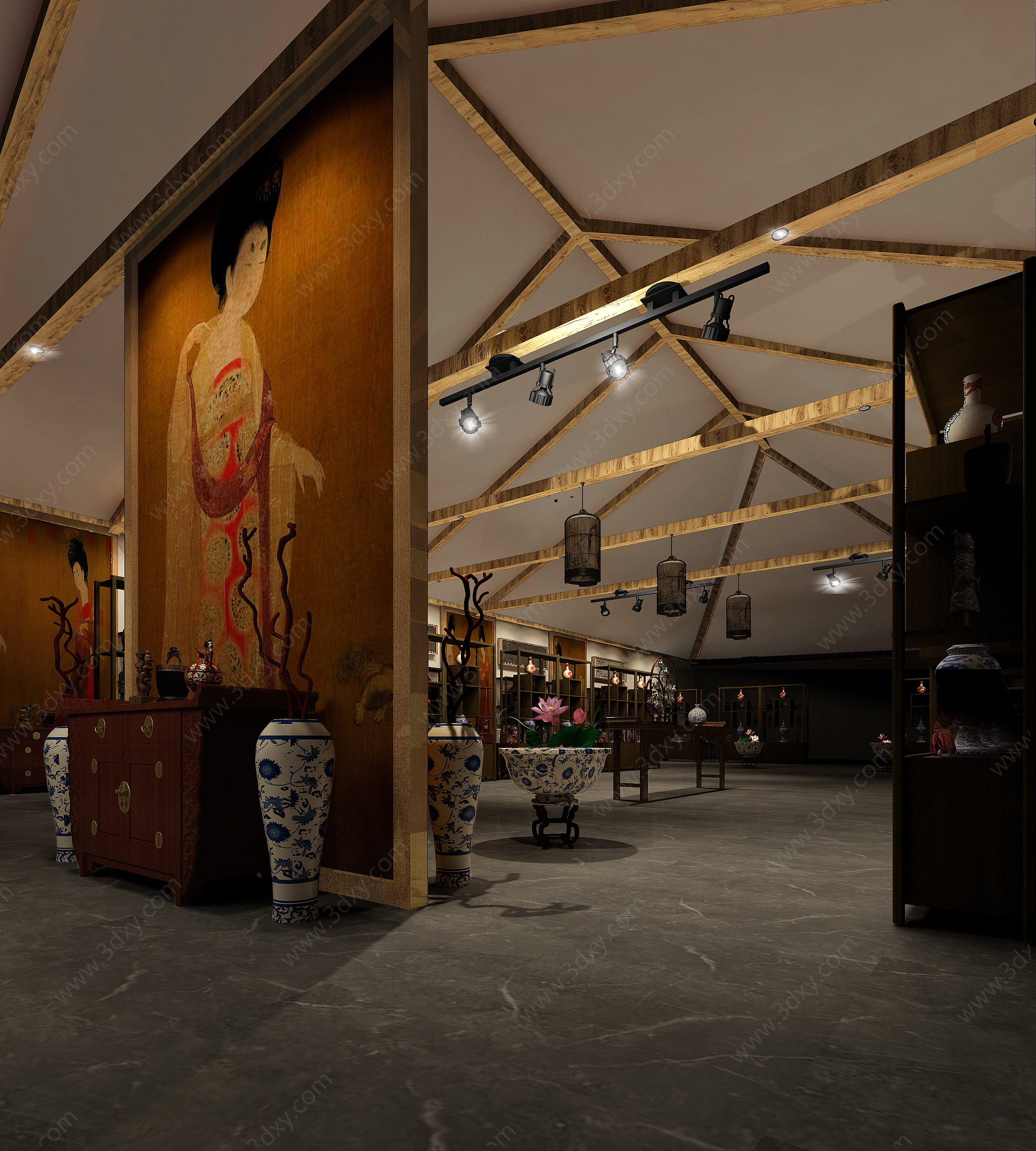新中式瓷器展厅3D模型
