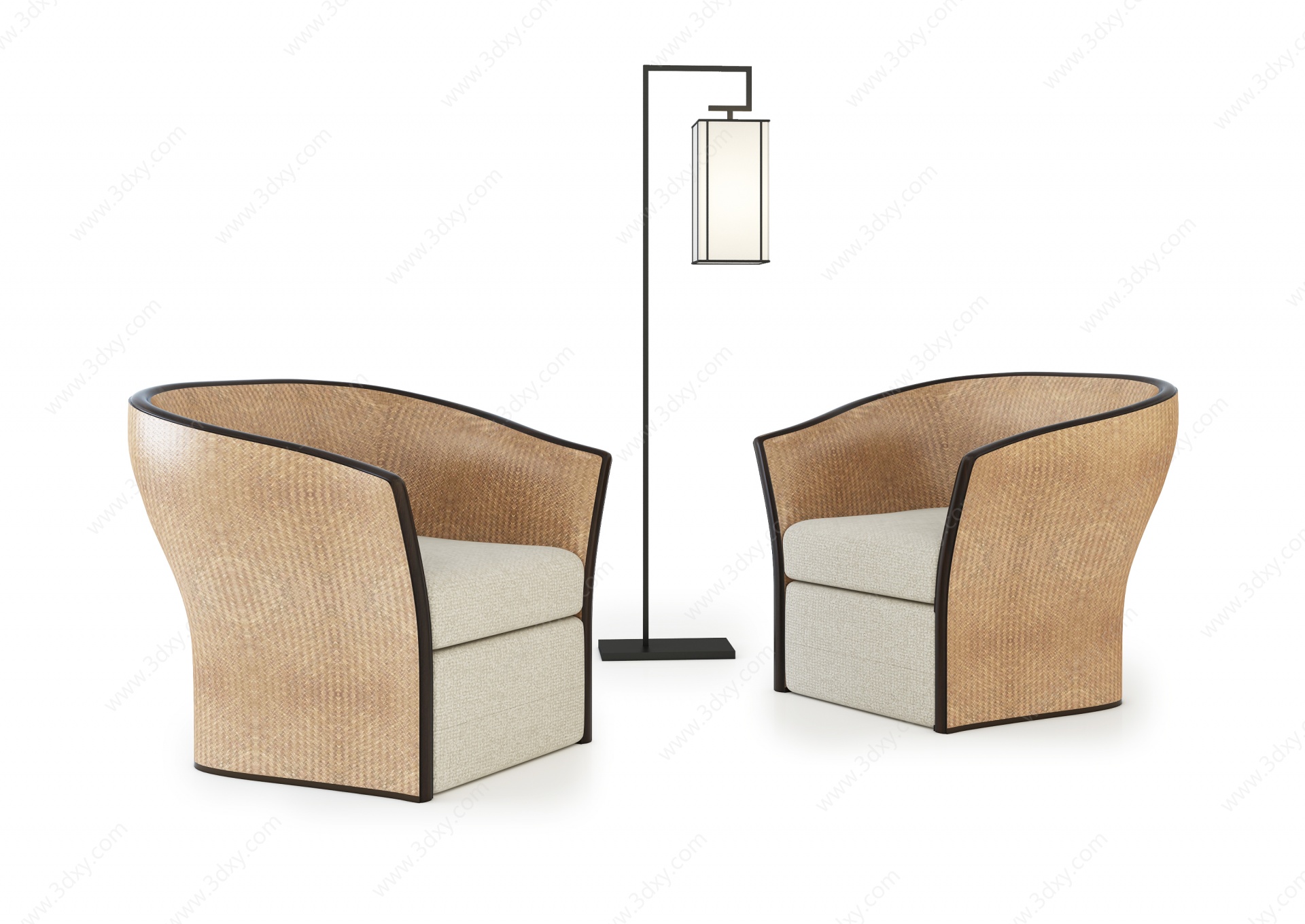 新中式沙发休闲沙发3D模型