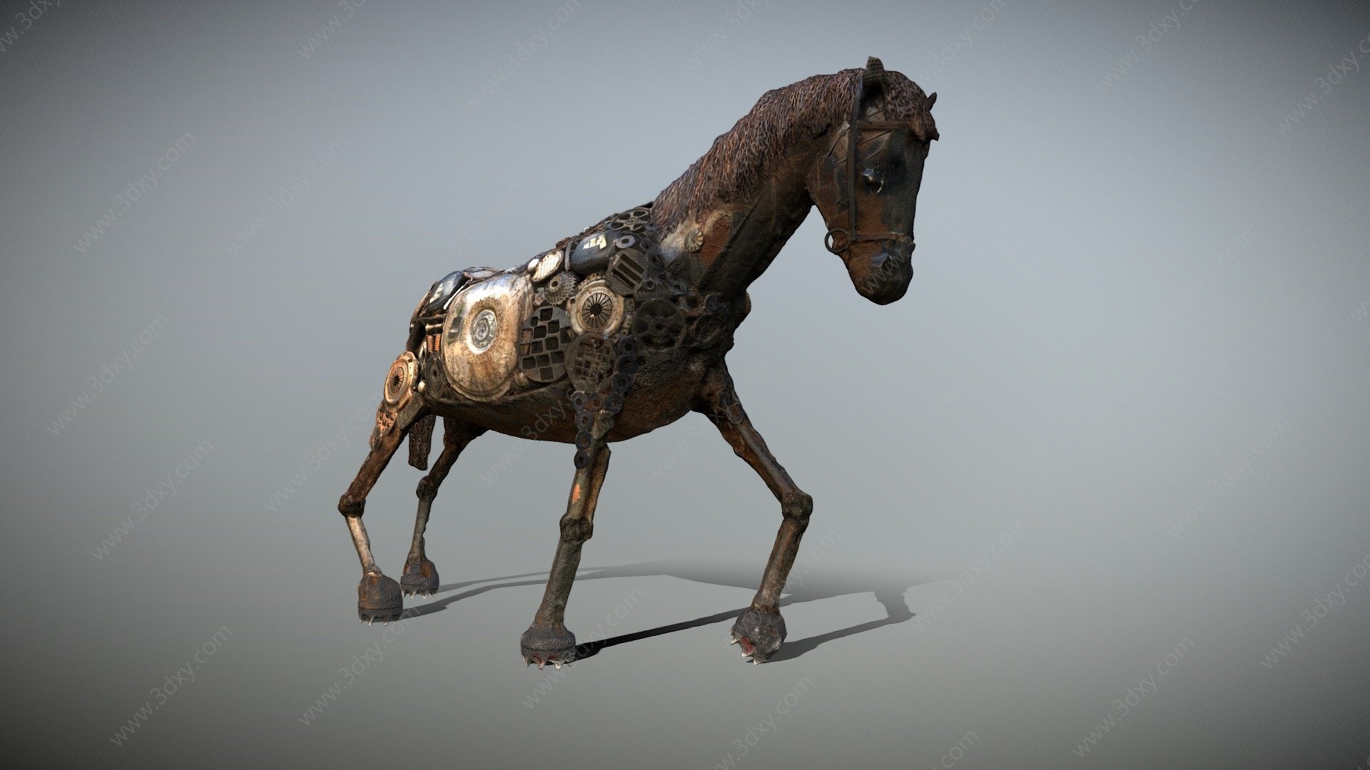 现代雕塑马匹3D模型