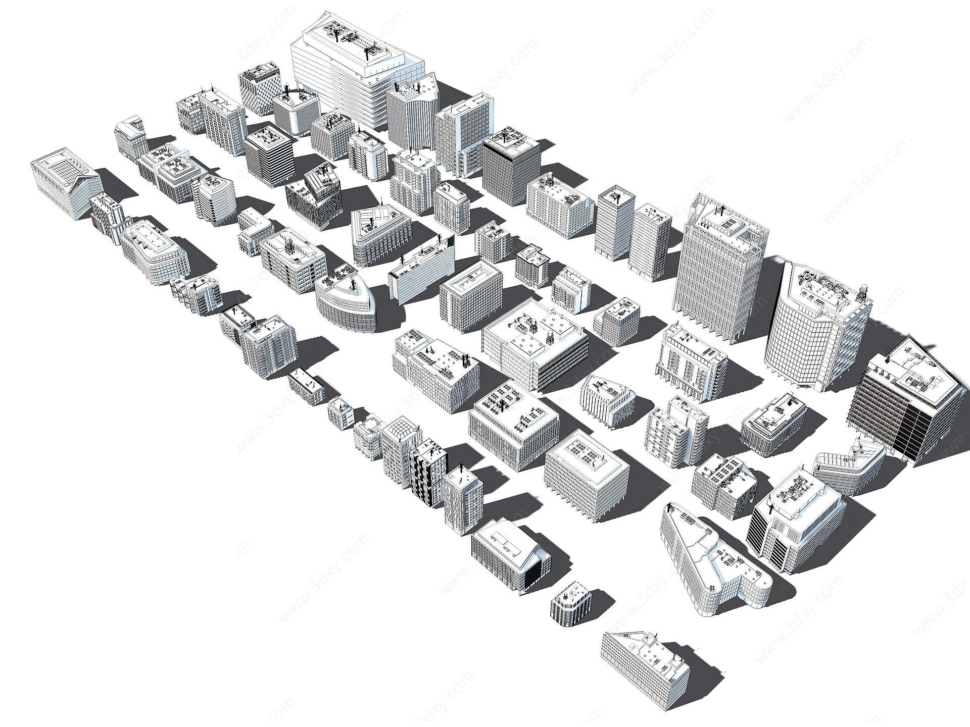现代水泥办公楼3D模型