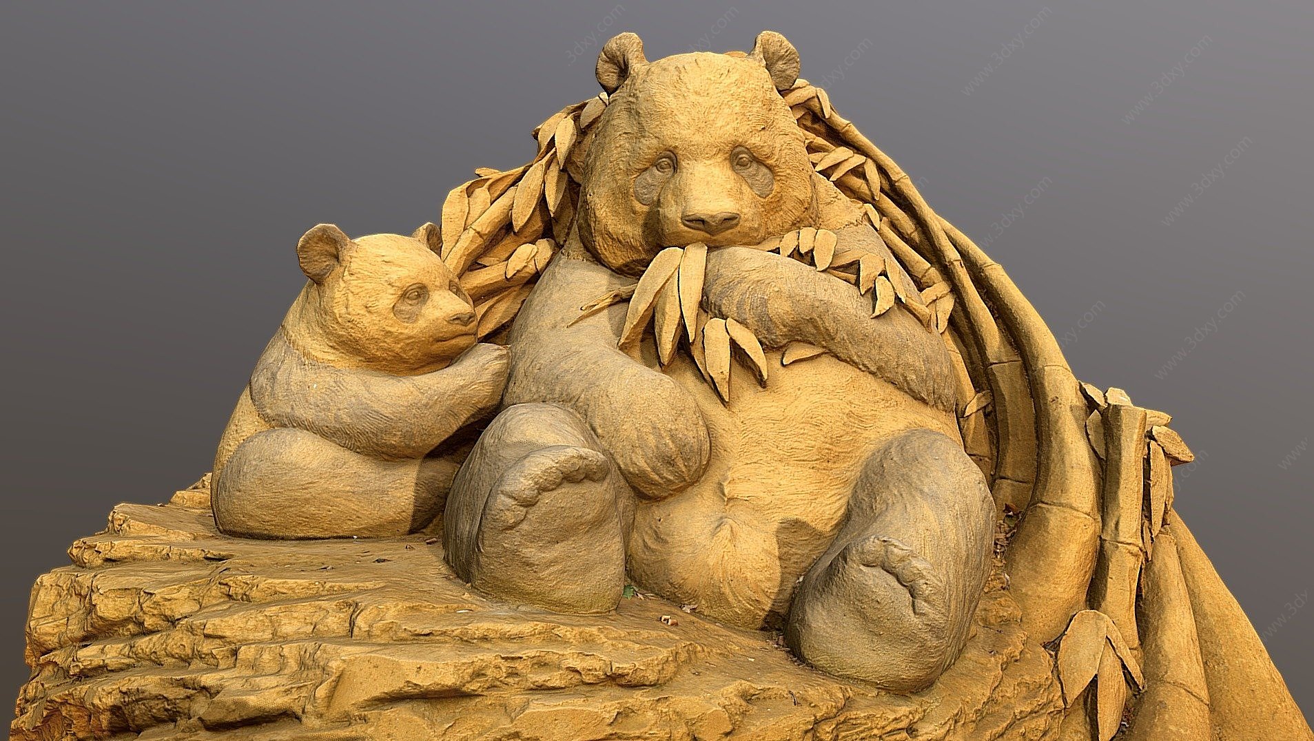 大熊猫雕塑3D模型
