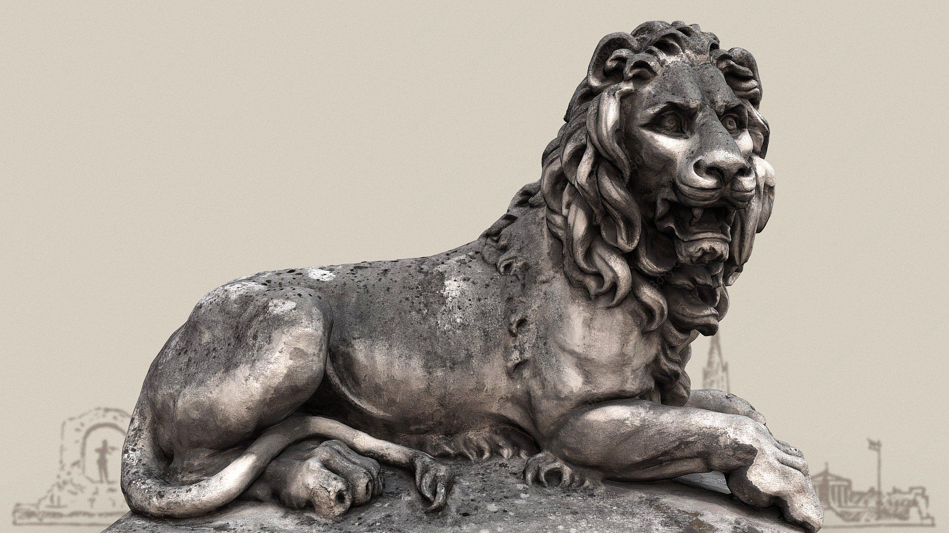 现代铜狮子3D模型