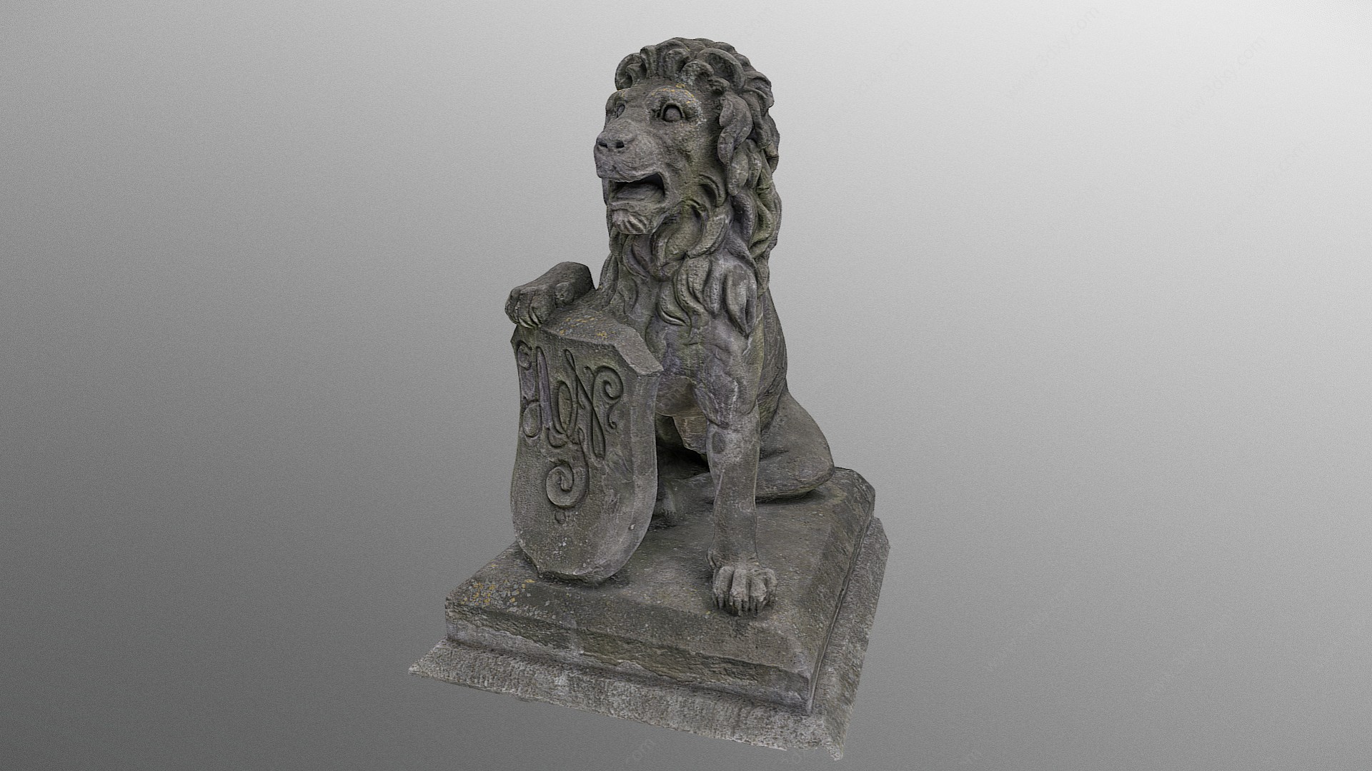 中式狮子雕塑3D模型
