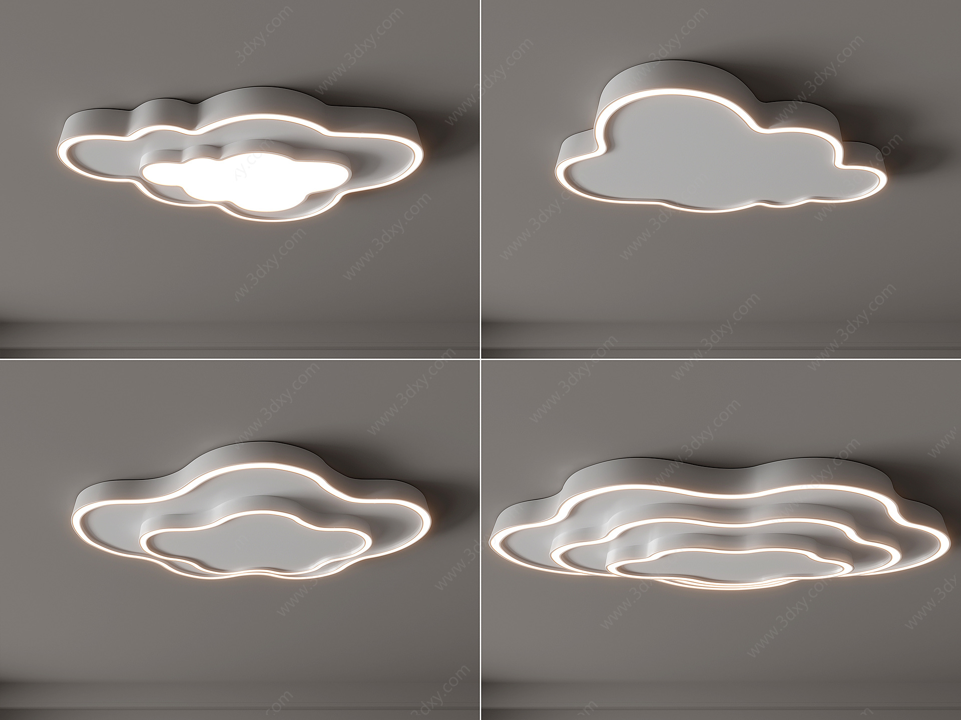云朵吸顶灯创意吸顶灯3D模型