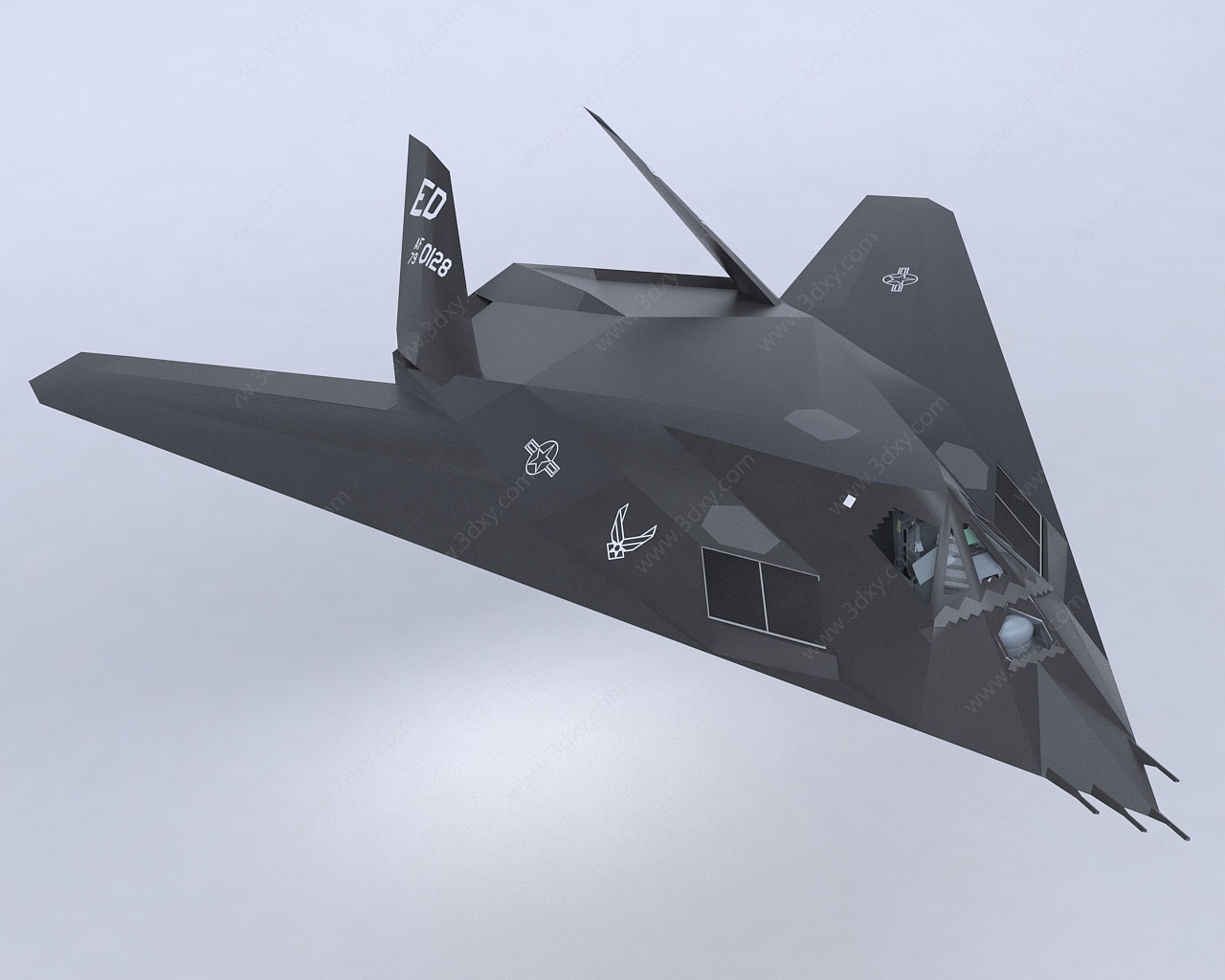 F117隐形攻击机轰炸机3D模型