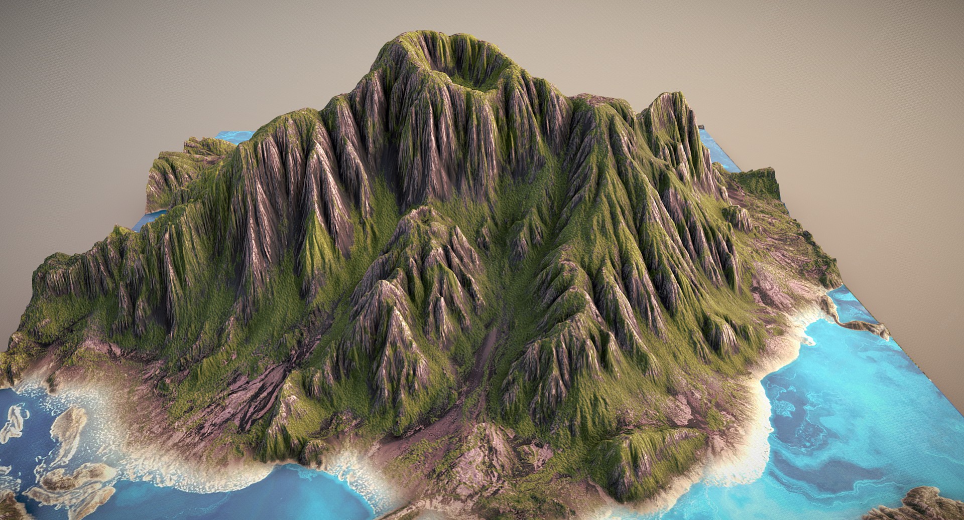 现代休眠火山3D模型