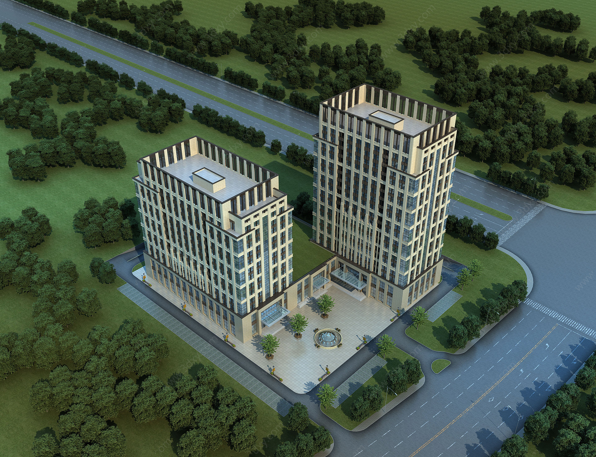 新古典办公楼3D模型