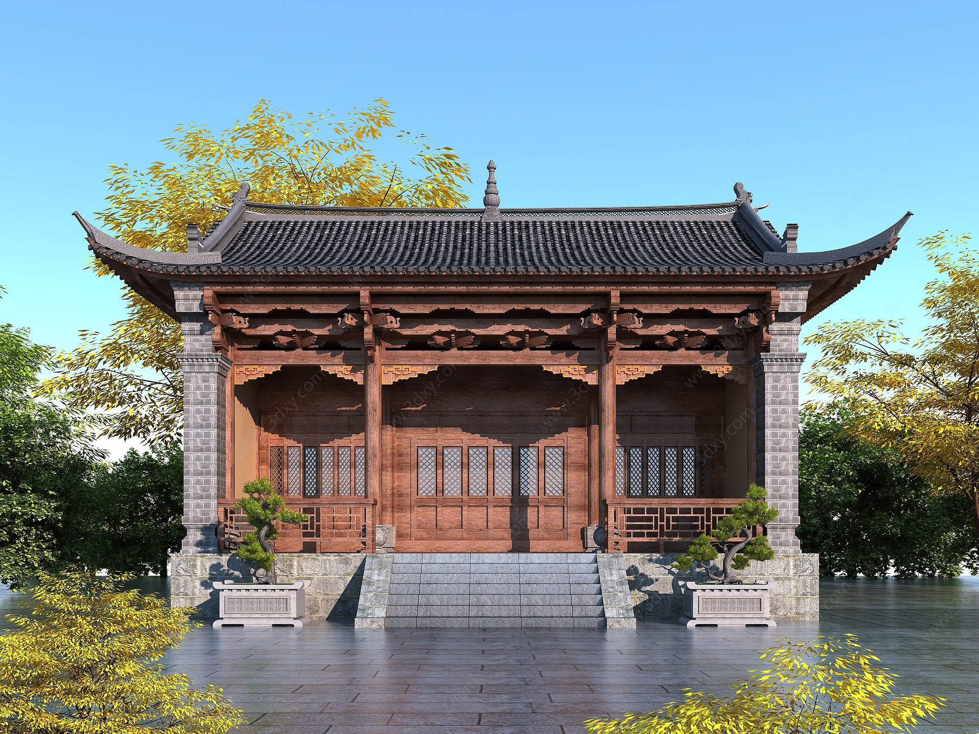 大雄宝殿宫殿古建筑寺院3D模型