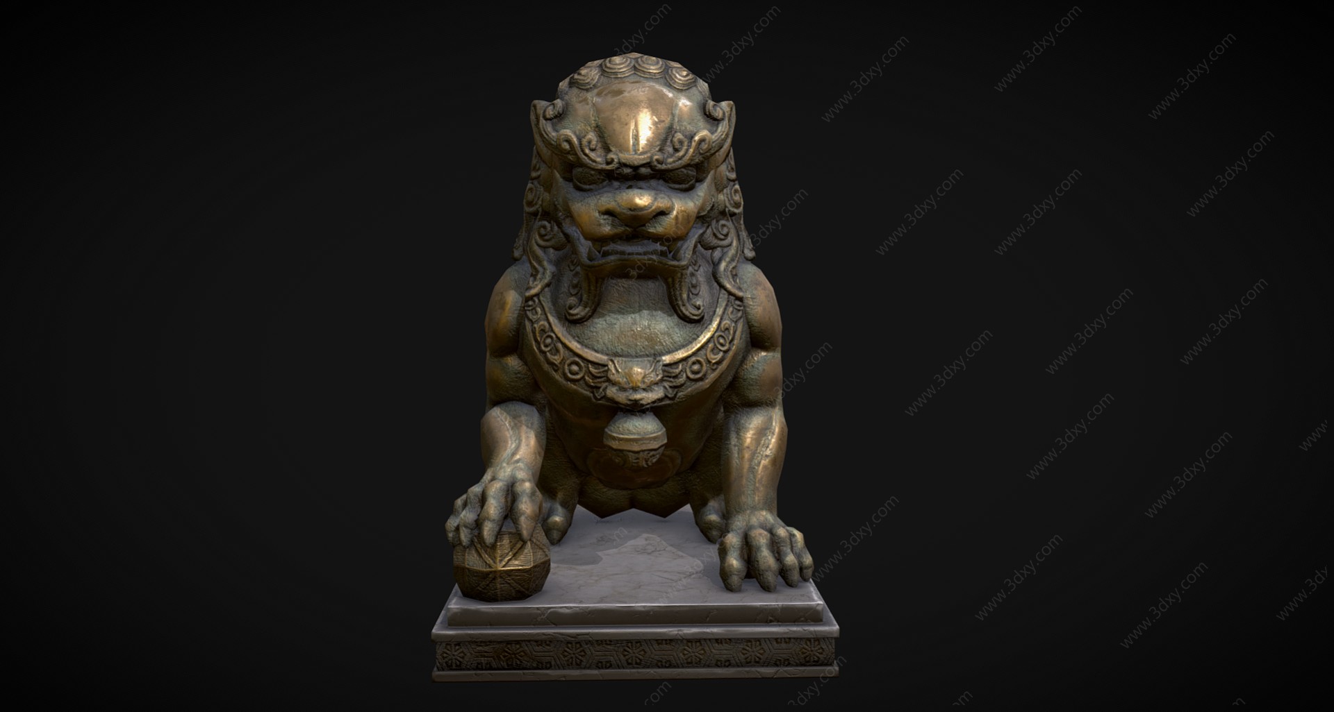 中式雕塑摆件3D模型