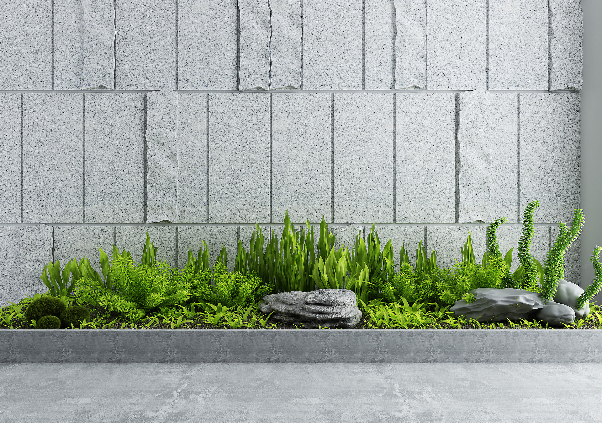现代绿植花坛景观3D模型