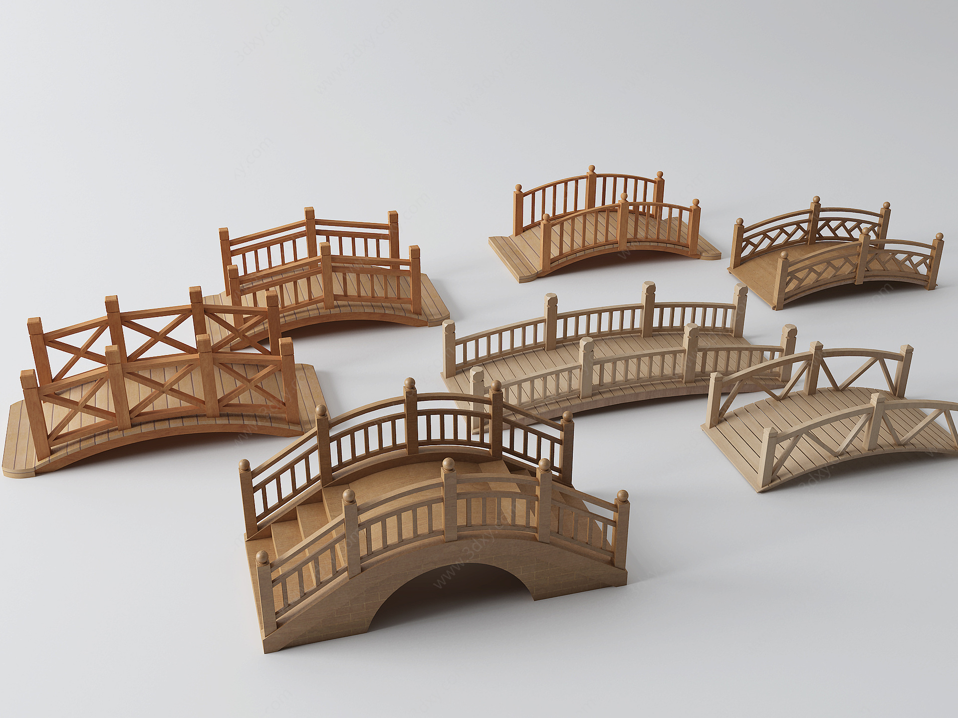 中式木桥3D模型