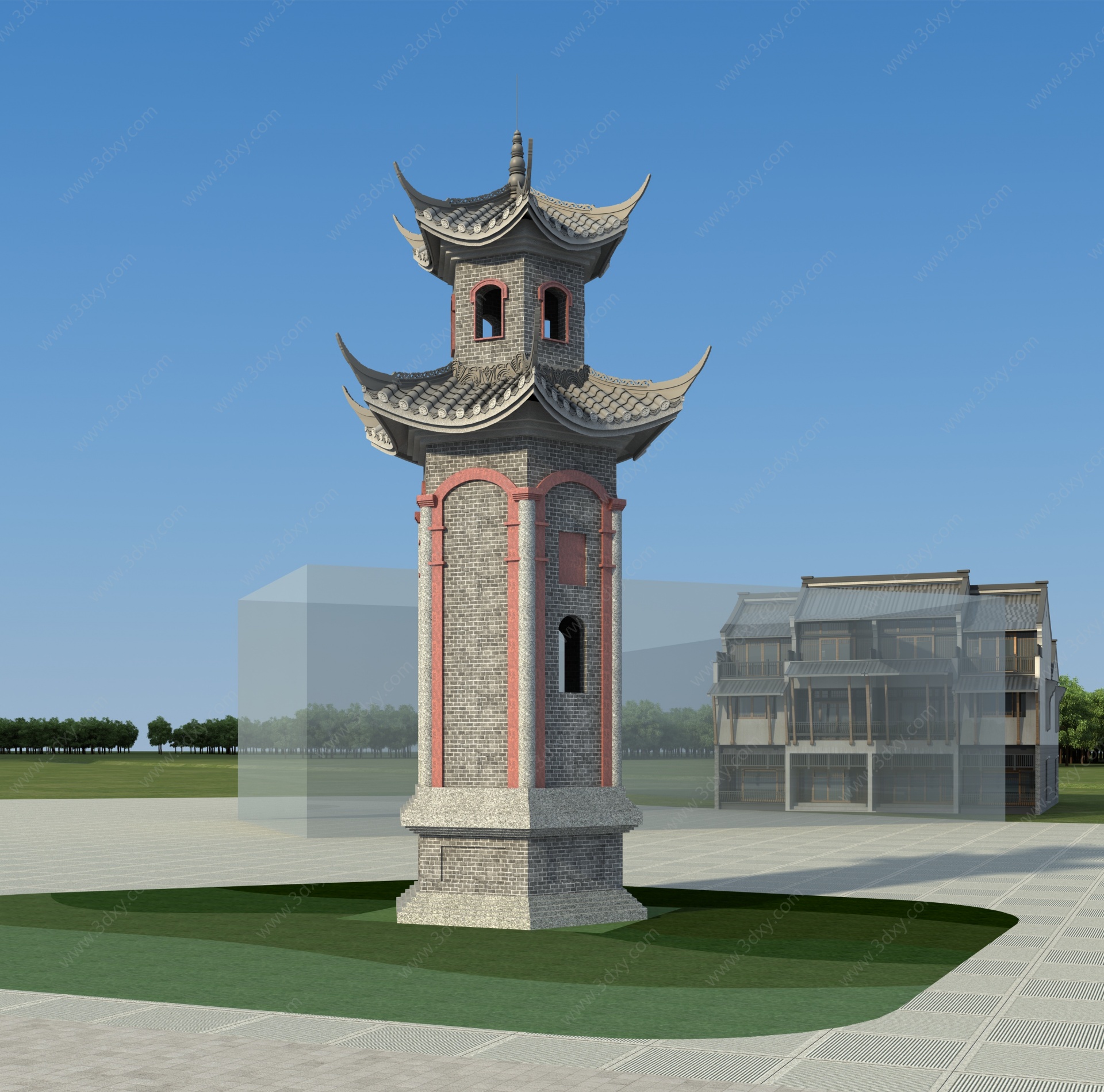 新中式小公建3D模型