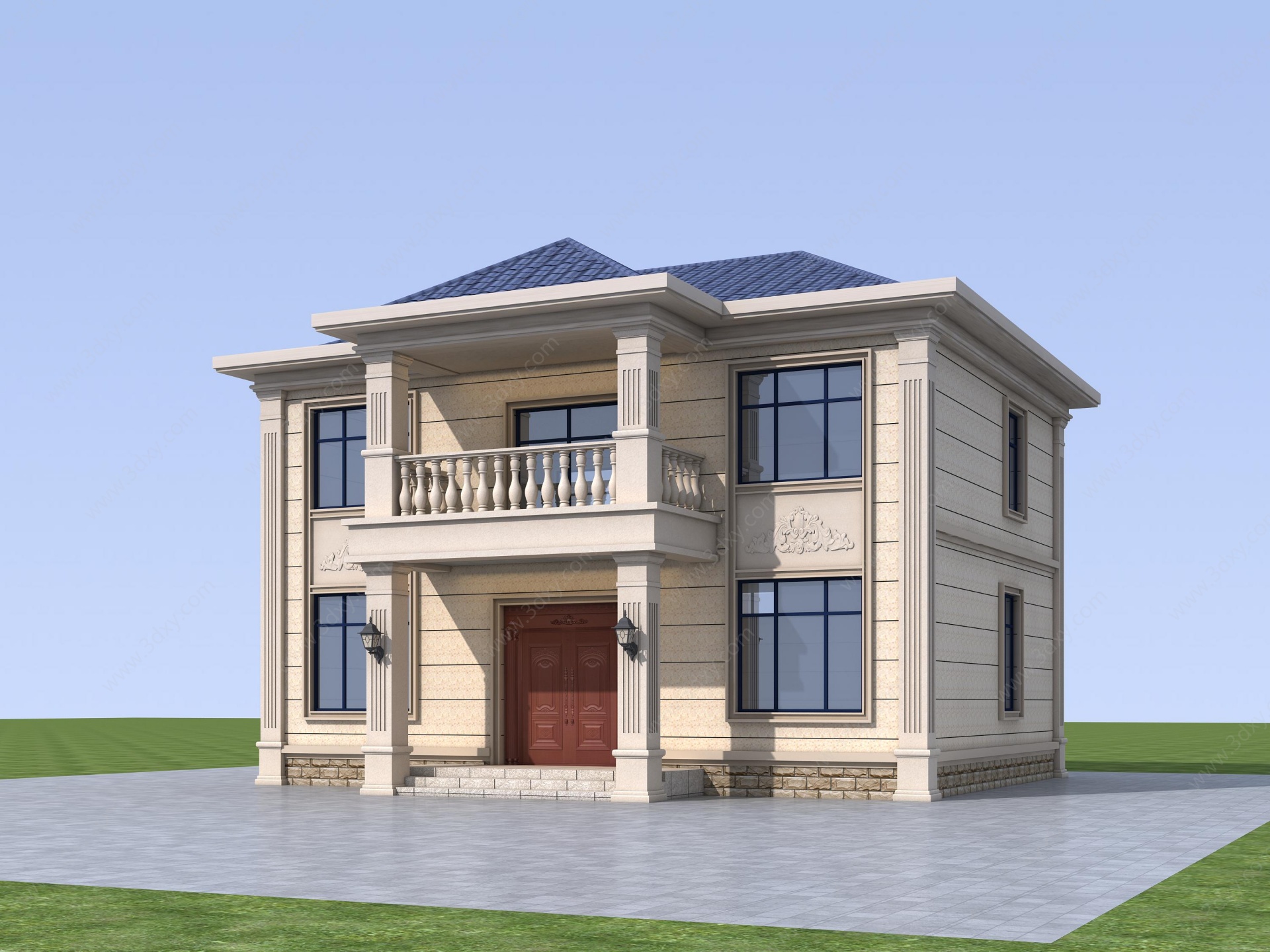 二层简欧别墅小房3D模型