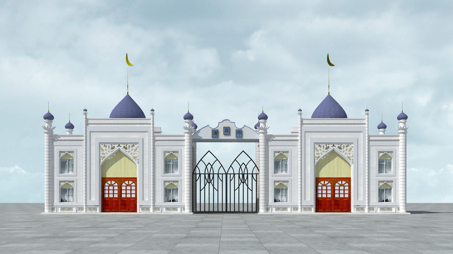 清真寺小房平房大门入口3D模型