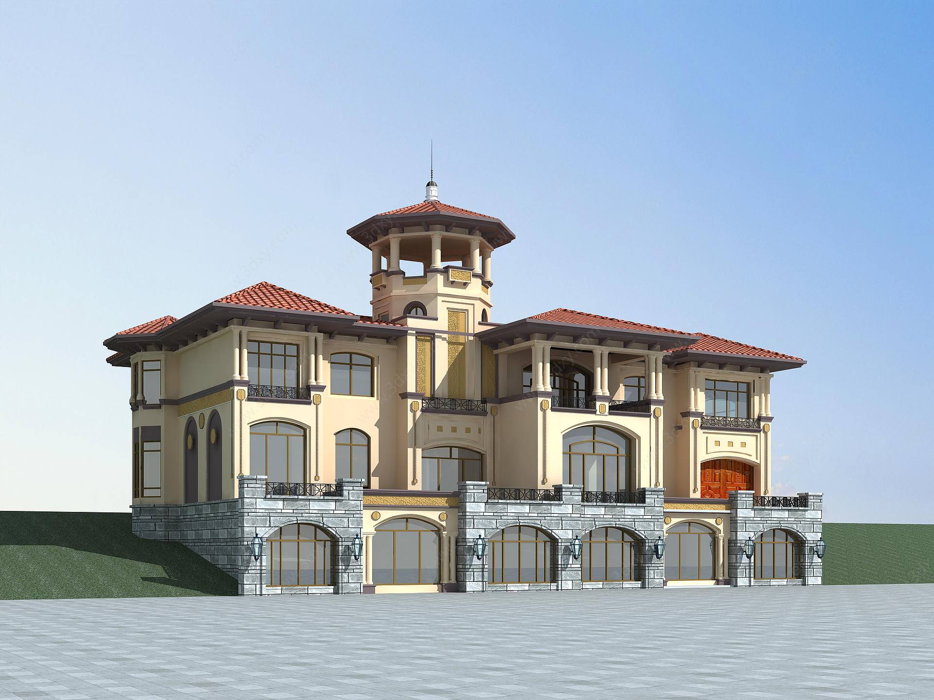 地中海西班牙别墅3D模型