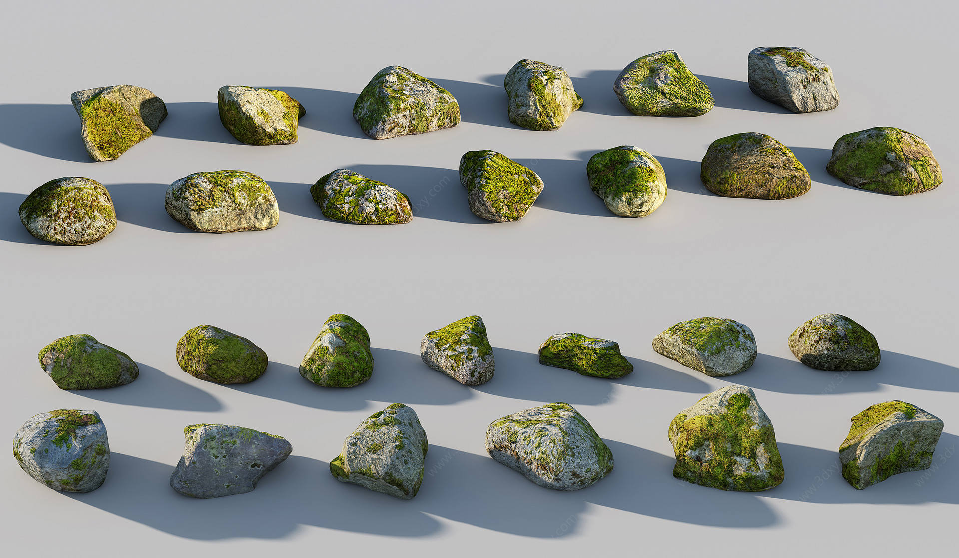 现代景观小品石头3D模型